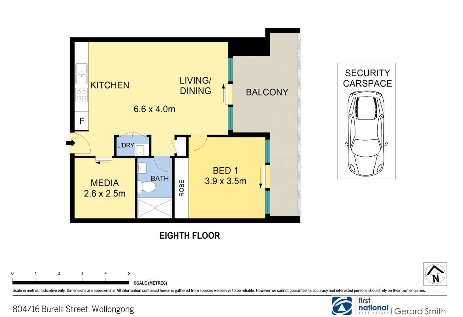 Floorplan of Homely apartment listing, 804/16 Burelli Street, Wollongong NSW 2500