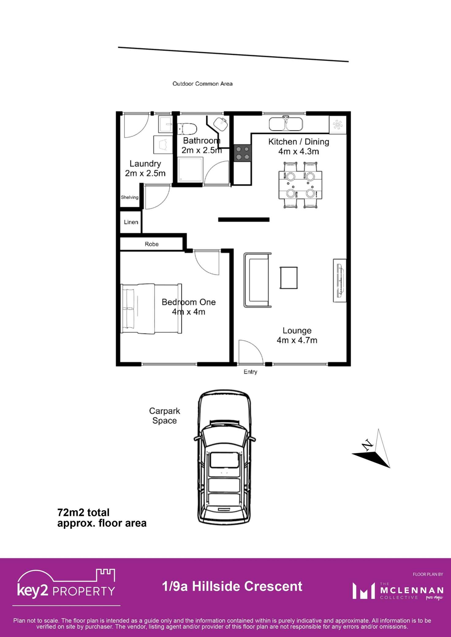 Floorplan of Homely unit listing, 1/9a Hillside Crescent, West Launceston TAS 7250