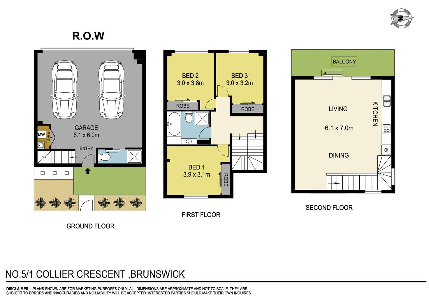 Floorplan of Homely townhouse listing, 5/1 Collier Cresent, Brunswick VIC 3056