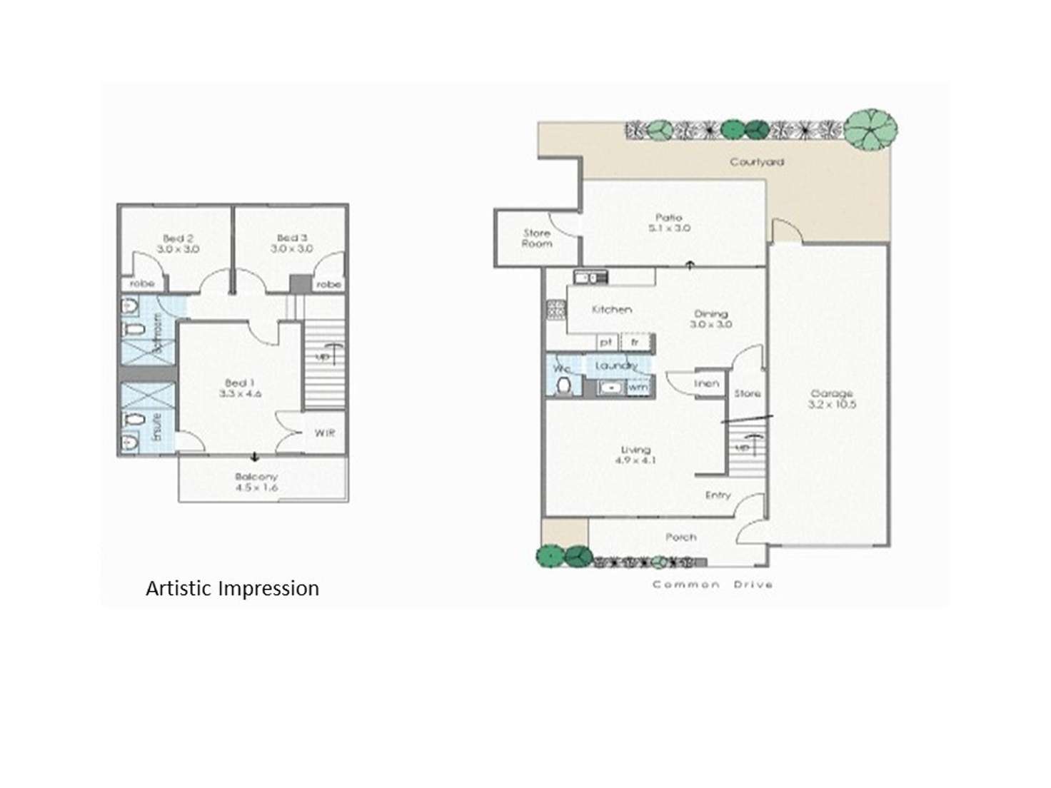 Floorplan of Homely townhouse listing, 3/179 Sevenoaks Street, Cannington WA 6107