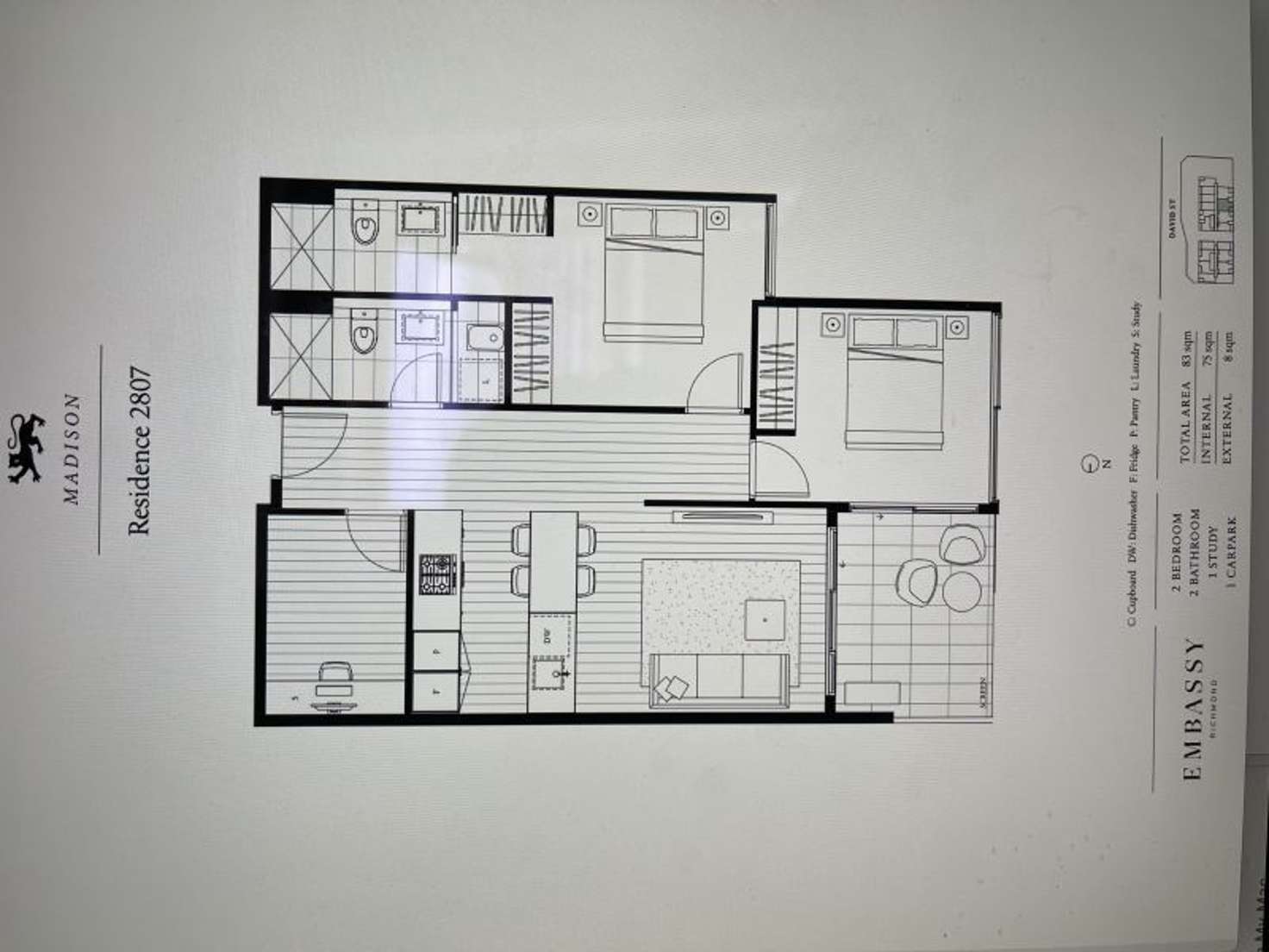 Floorplan of Homely apartment listing, 807/14 David St, Richmond VIC 3121