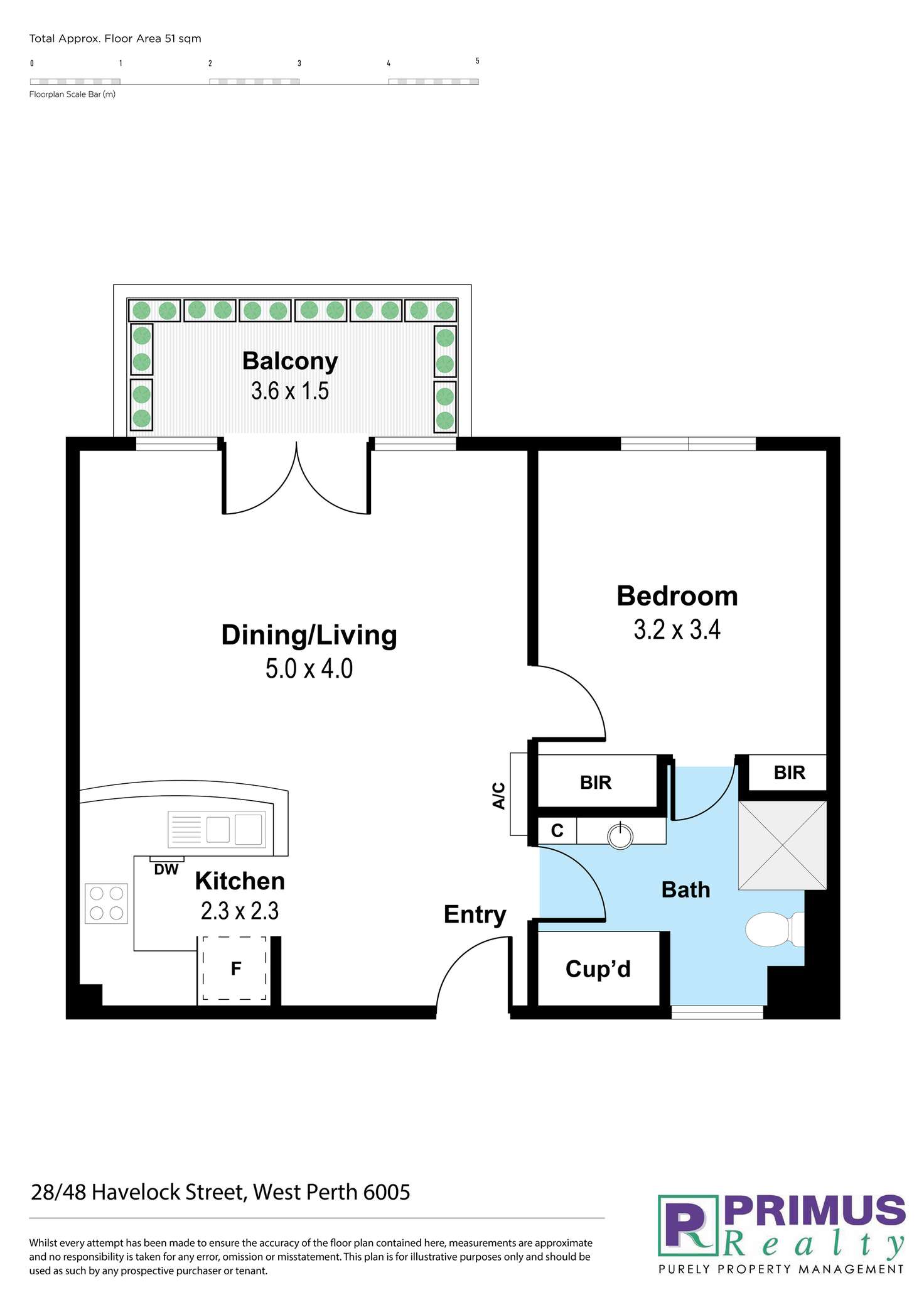 Floorplan of Homely apartment listing, 28/48 Havelock Street, West Perth WA 6005