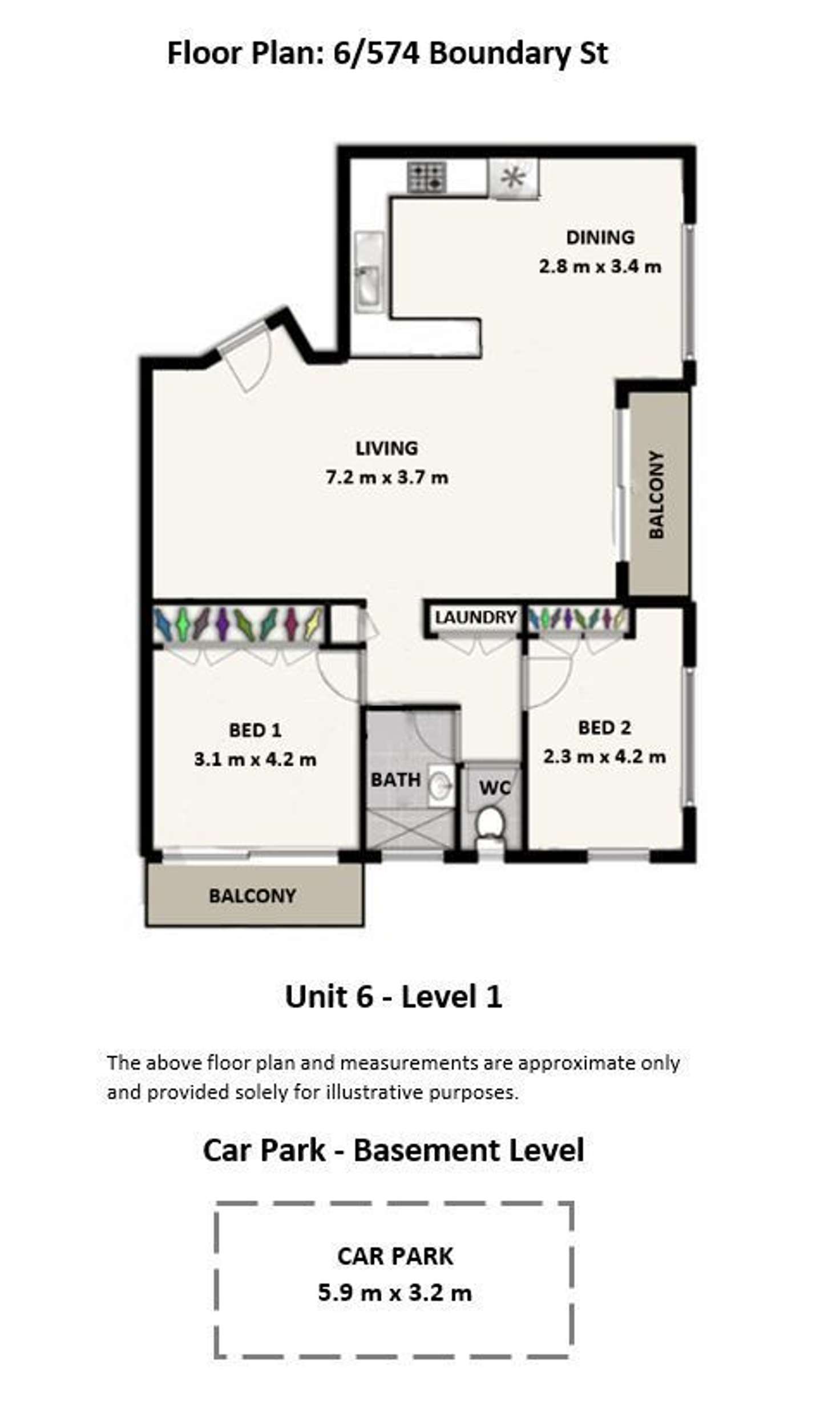 Floorplan of Homely apartment listing, 6/574 Boundary Street, Spring Hill QLD 4000