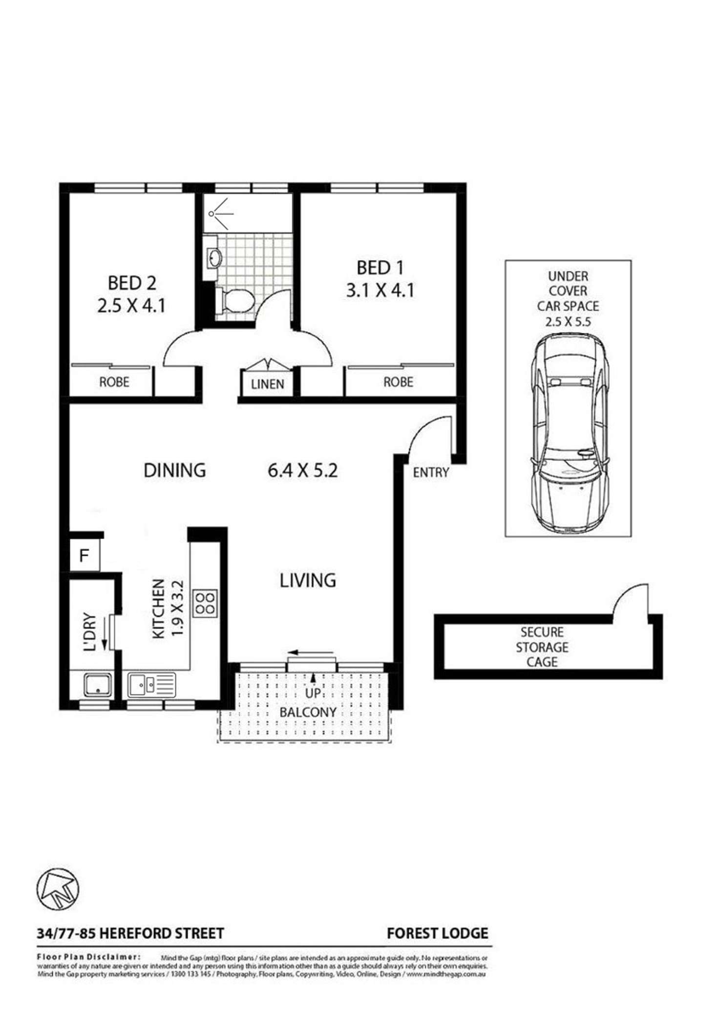 Floorplan of Homely apartment listing, 34/77 Hereford Street, Forest Lodge NSW 2037