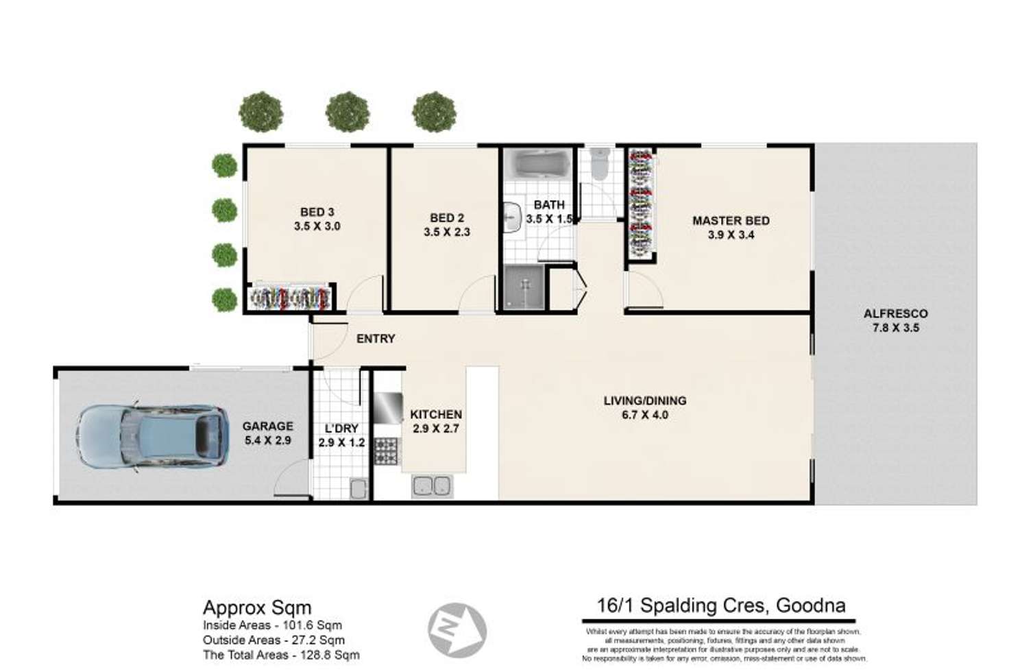 Floorplan of Homely unit listing, 16/1 Spalding Crescent, Goodna QLD 4300