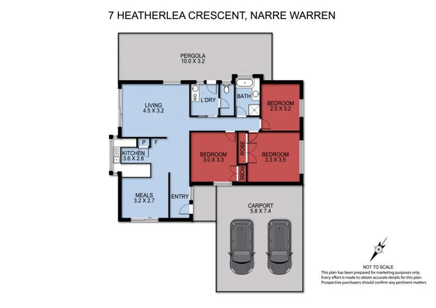 Floorplan of Homely house listing, 7 Heatherlea Crescent, Narre Warren VIC 3805