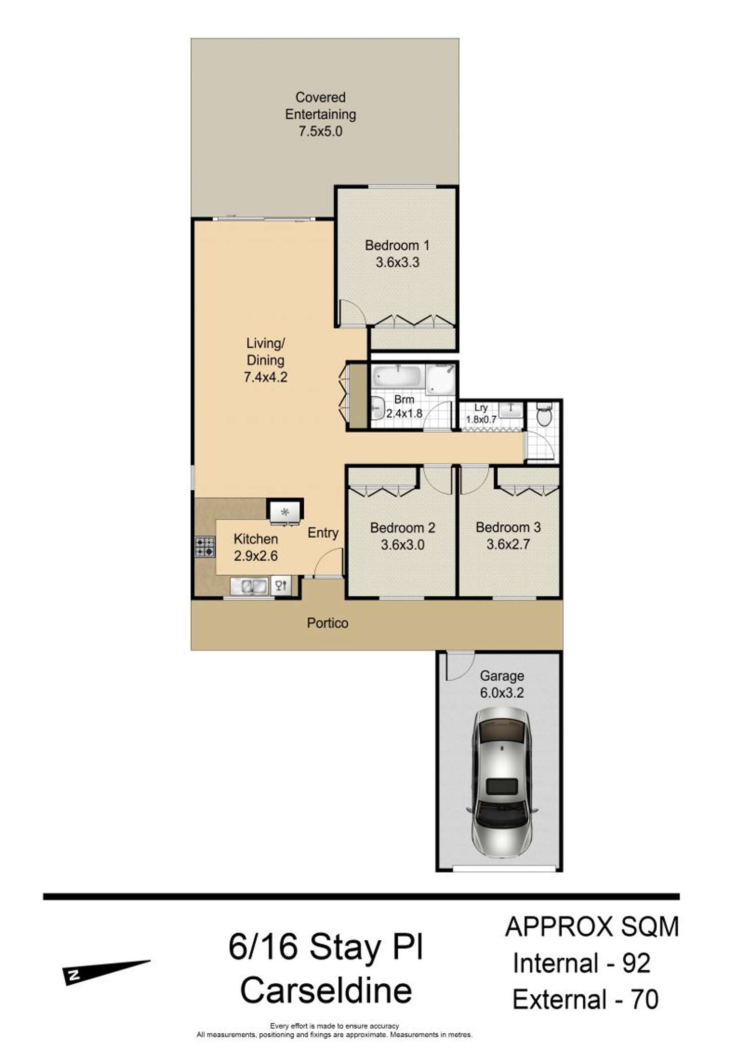 Floorplan of Homely villa listing, 6/16 Stay Place, Carseldine QLD 4034