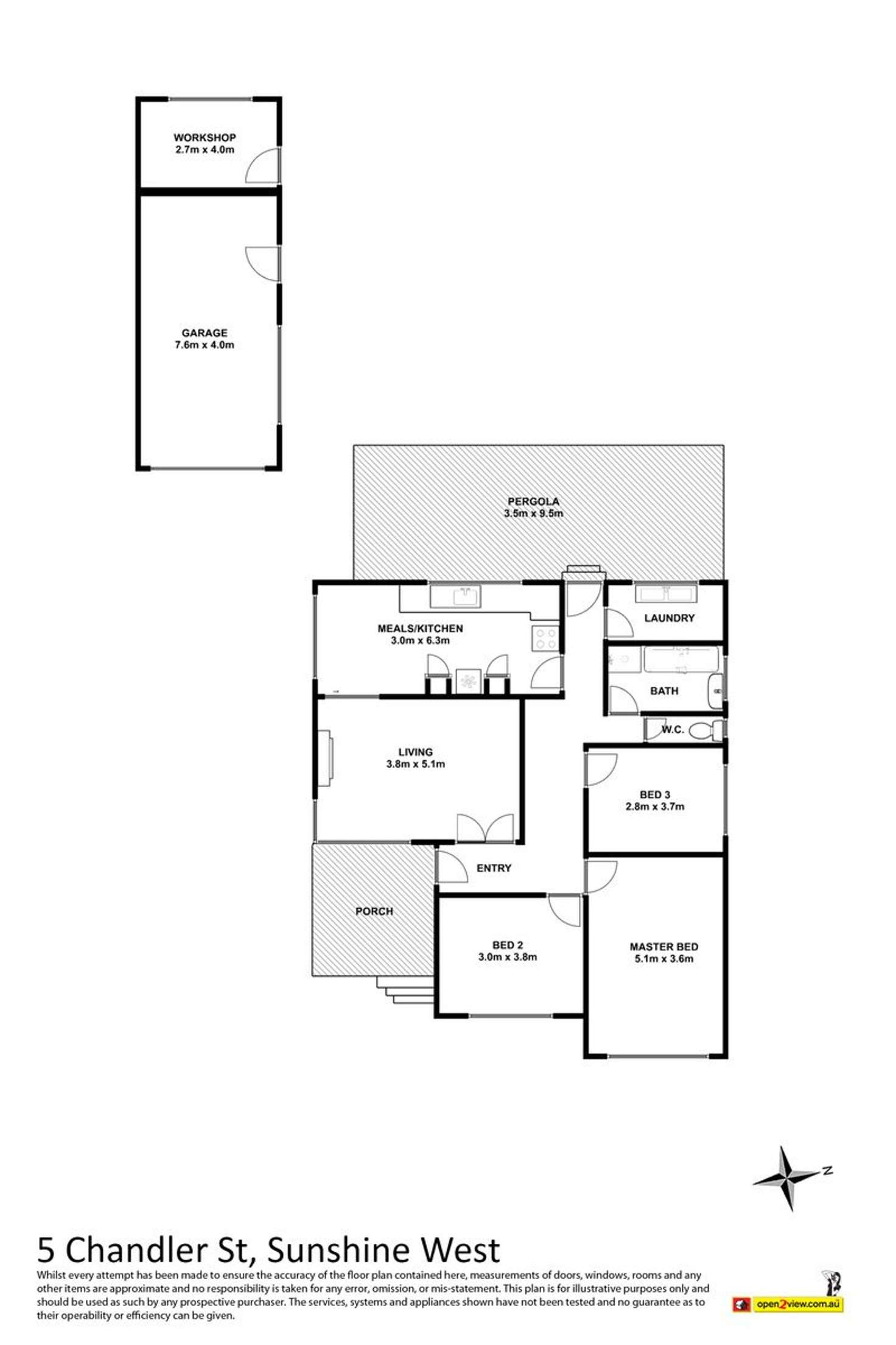 Floorplan of Homely house listing, 5 Chandler Street, Sunshine West VIC 3020