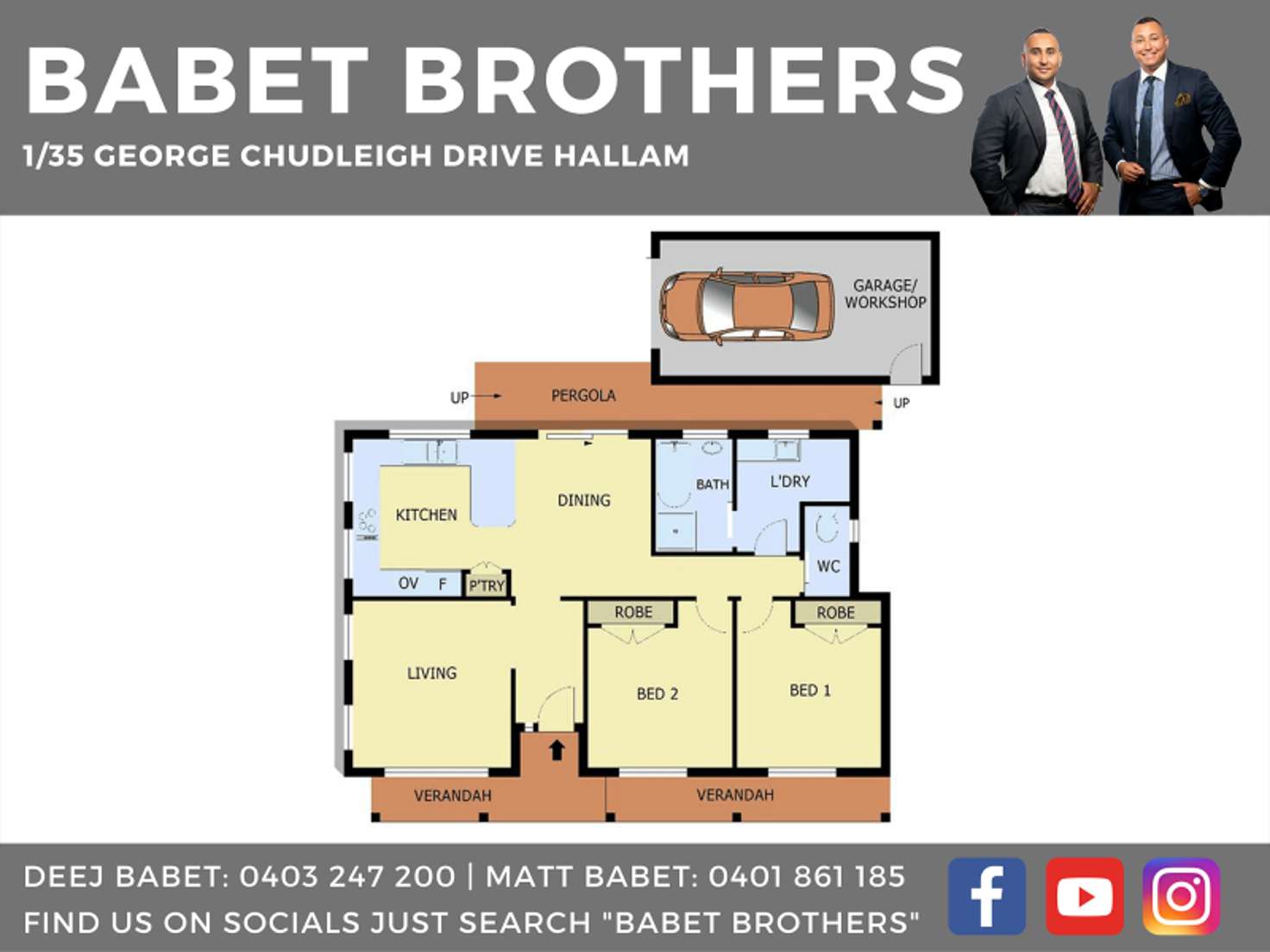 Floorplan of Homely unit listing, 1/35 George Chudleigh Drive, Hallam VIC 3803