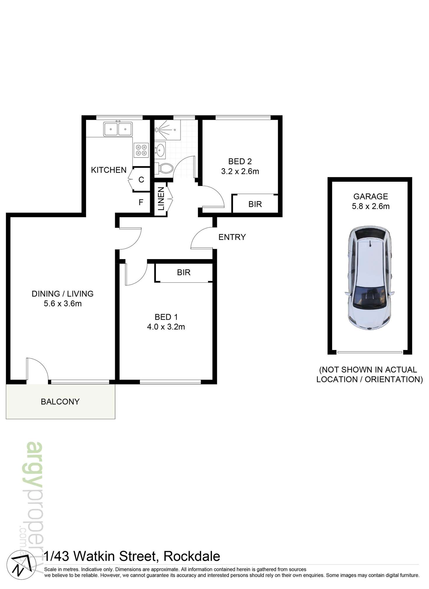 Floorplan of Homely apartment listing, 1/43 Watkin Street, Rockdale NSW 2216