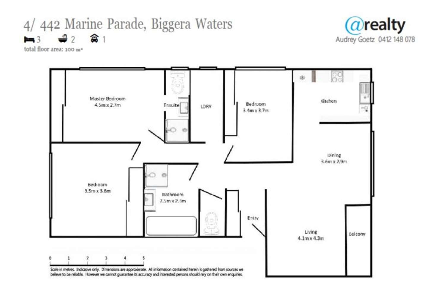 Floorplan of Homely unit listing, 4/442 Marine Parade, Biggera Waters QLD 4216