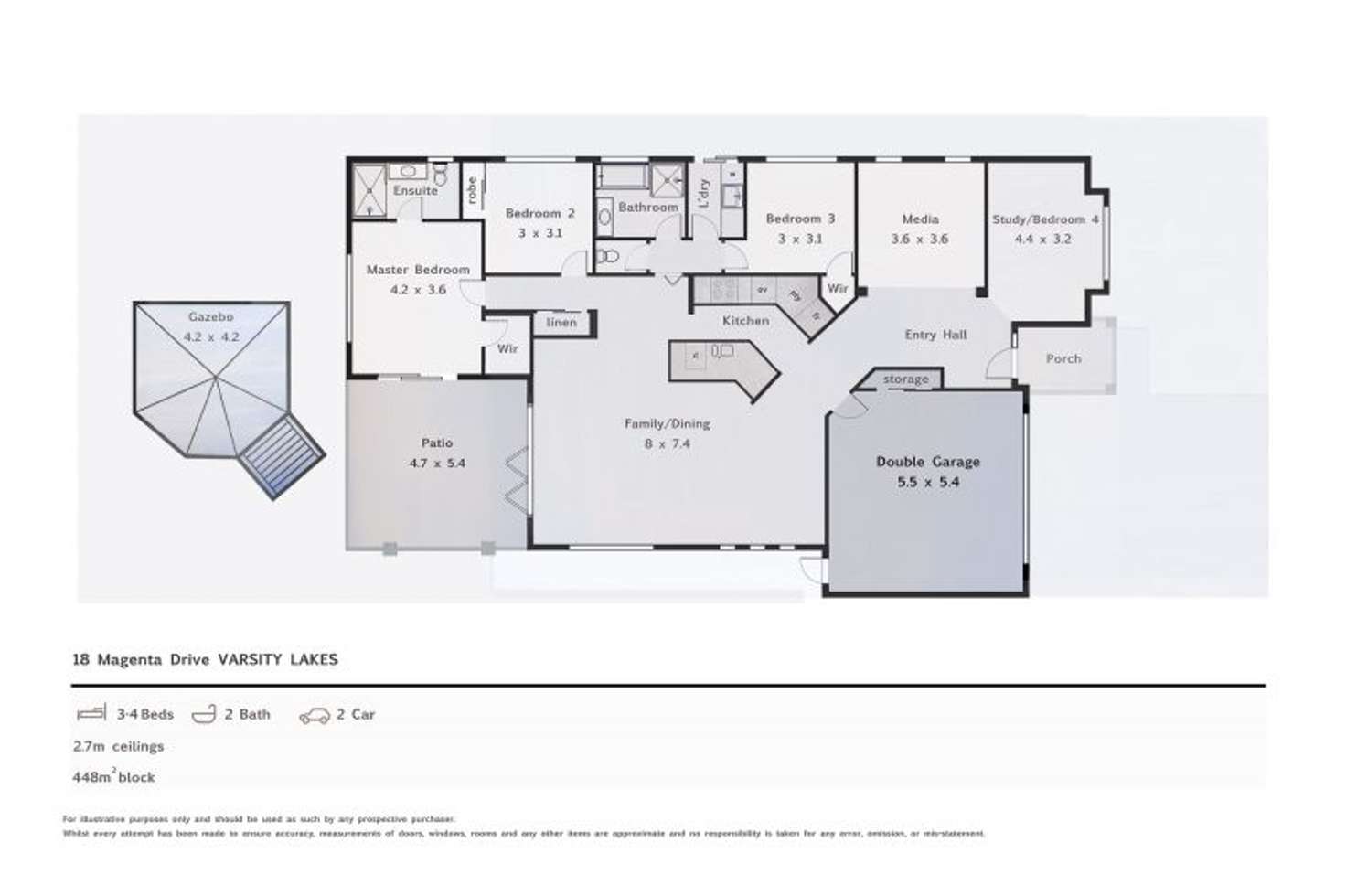 Floorplan of Homely house listing, 18 Magenta Drive, Varsity Lakes QLD 4227