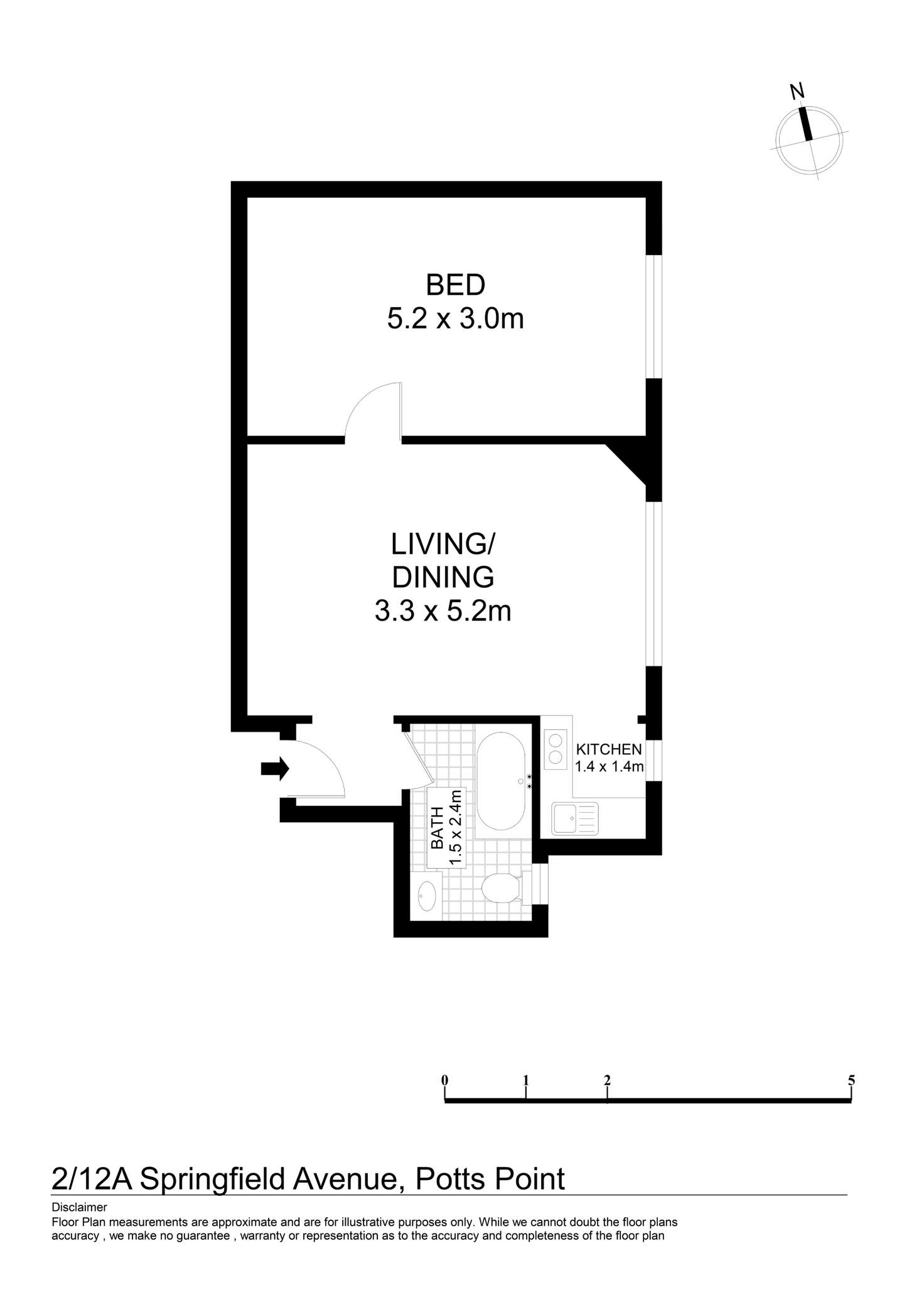 Floorplan of Homely apartment listing, 2/12A Springfield Avenue, Potts Point NSW 2011