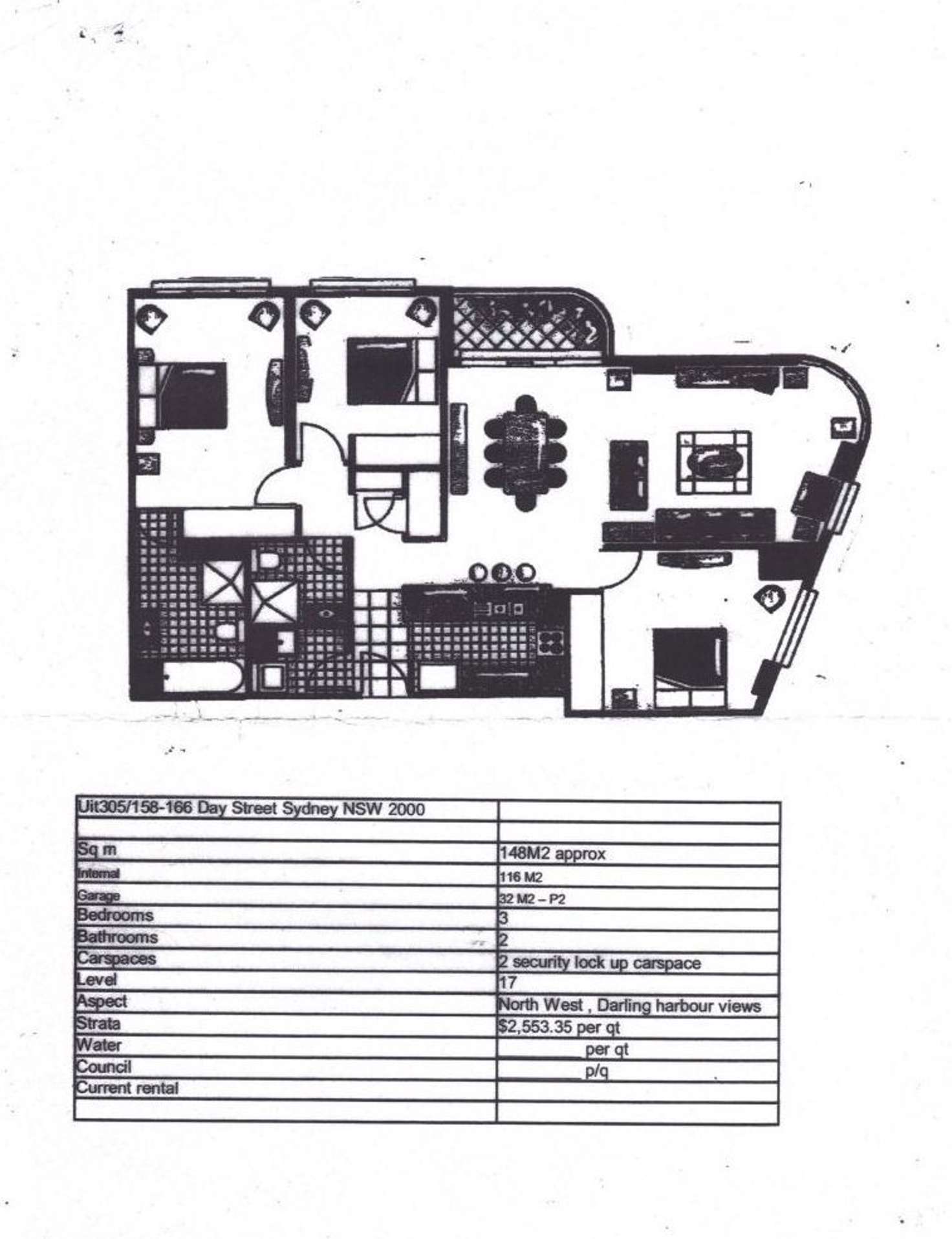 Floorplan of Homely apartment listing, 305/158-166 Day Street, Sydney NSW 2000