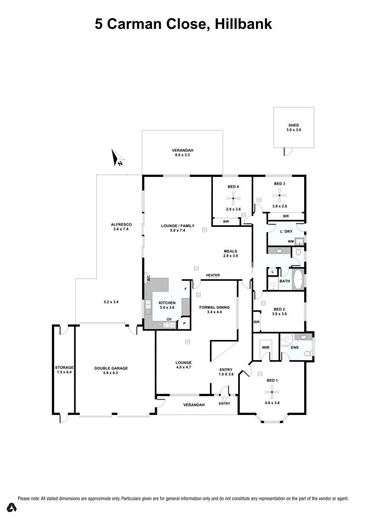 Floorplan of Homely house listing, 5 Carman Cl, Hillbank SA 5112