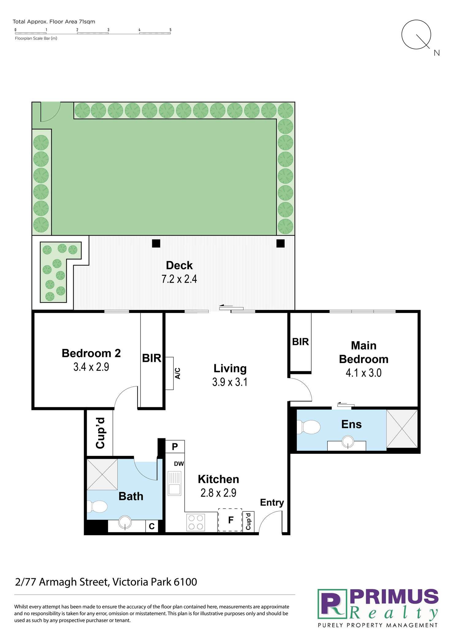 Floorplan of Homely apartment listing, 2/77 Armagh Street, Victoria Park WA 6100