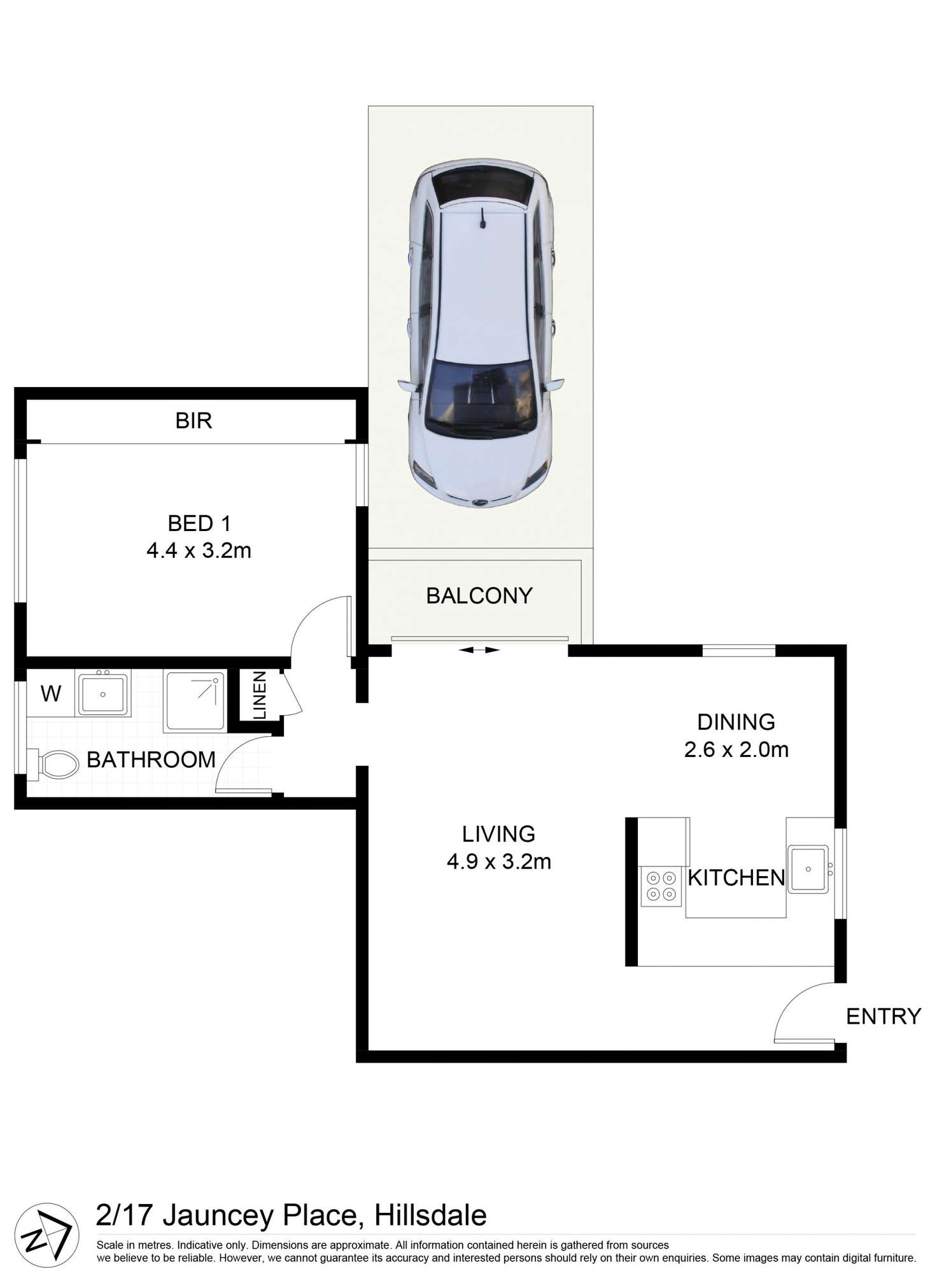 Floorplan of Homely apartment listing, 2/17 Jauncey Place, Hillsdale NSW 2036