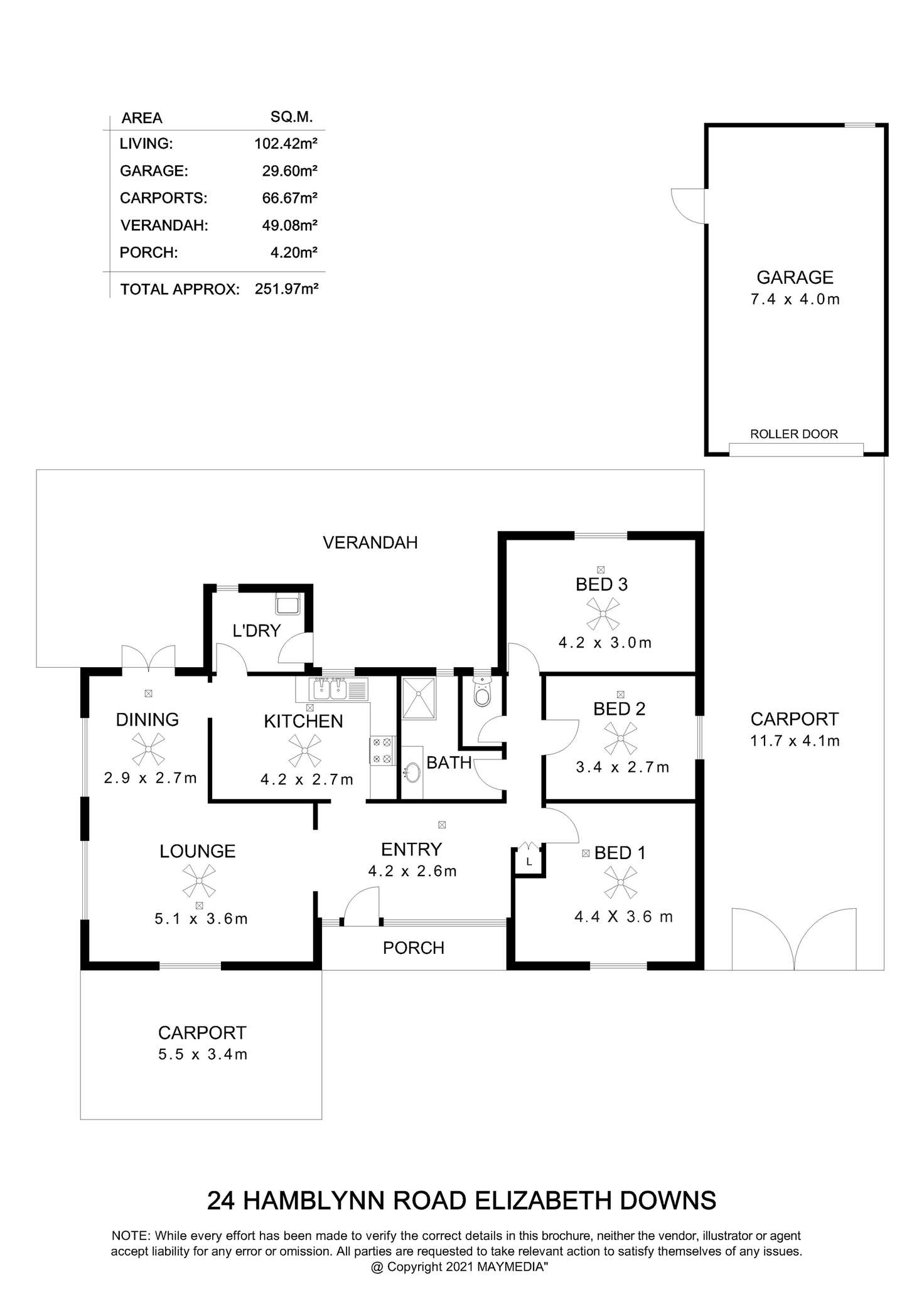 Floorplan of Homely house listing, 24 Hamblynn Road, Elizabeth Downs SA 5113