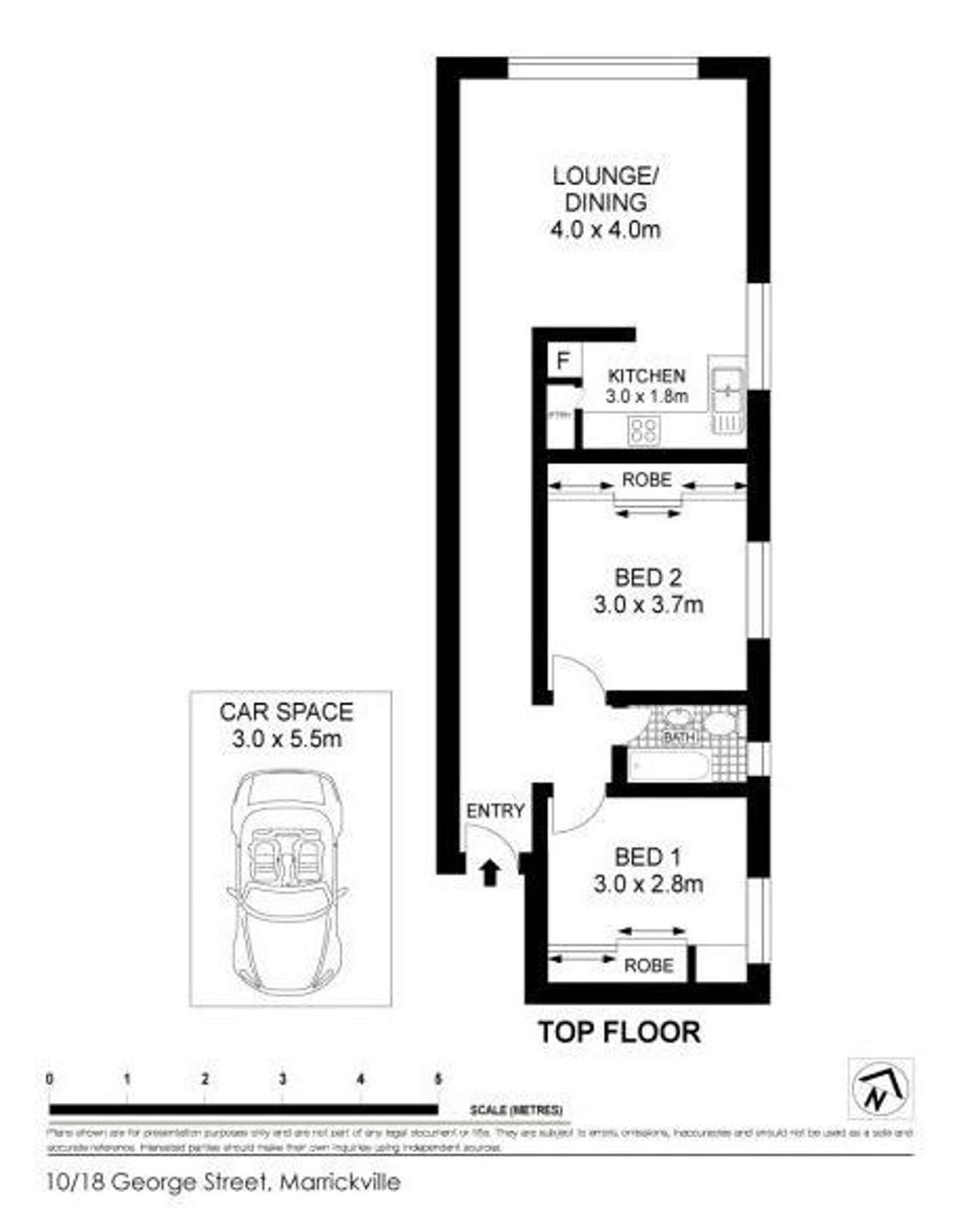 Floorplan of Homely apartment listing, 10/18 George Street, Marrickville NSW 2204