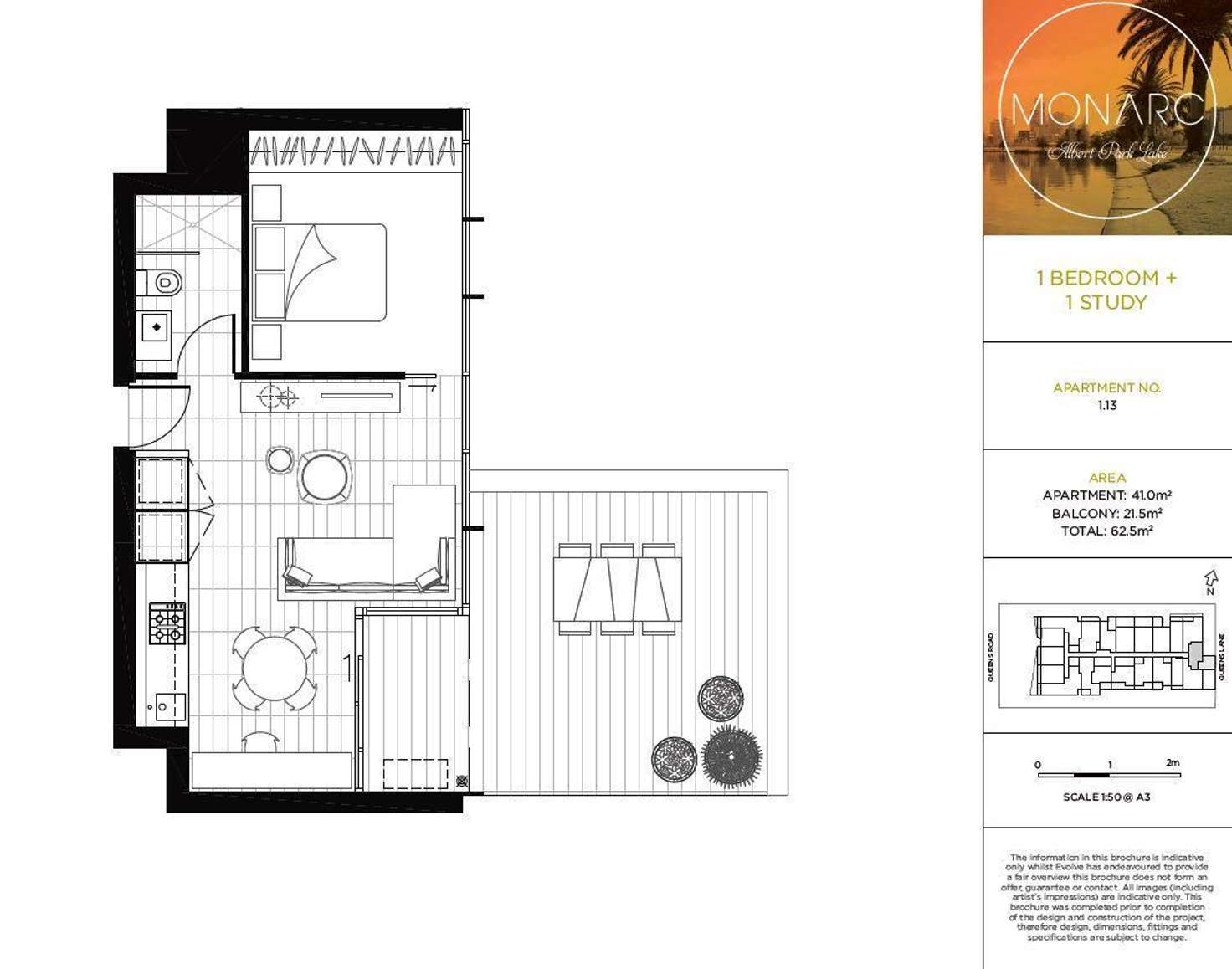 Floorplan of Homely apartment listing, 113/74 Queens Road, Melbourne VIC 3004