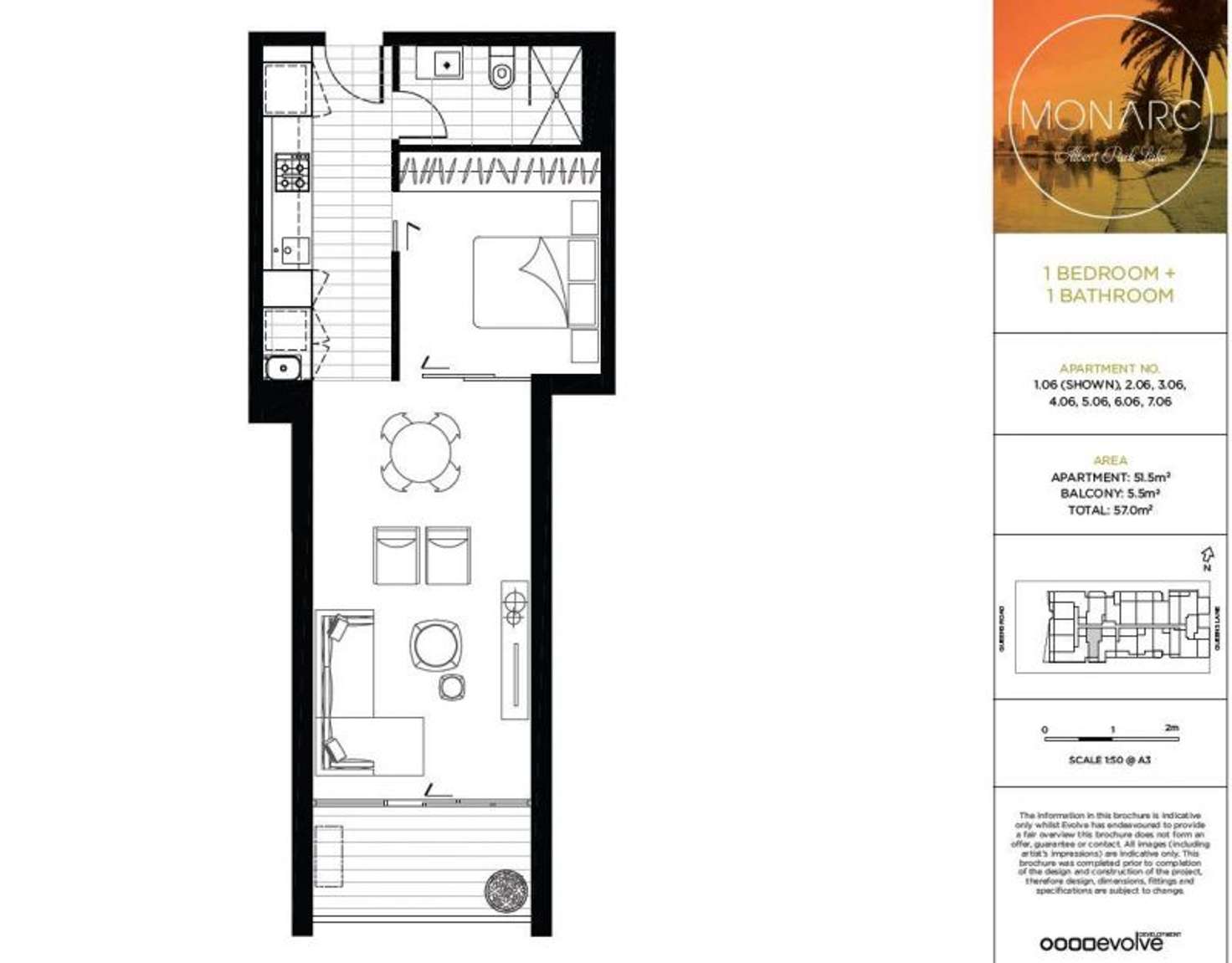 Floorplan of Homely apartment listing, 506/74 Queens Road, Melbourne VIC 3004