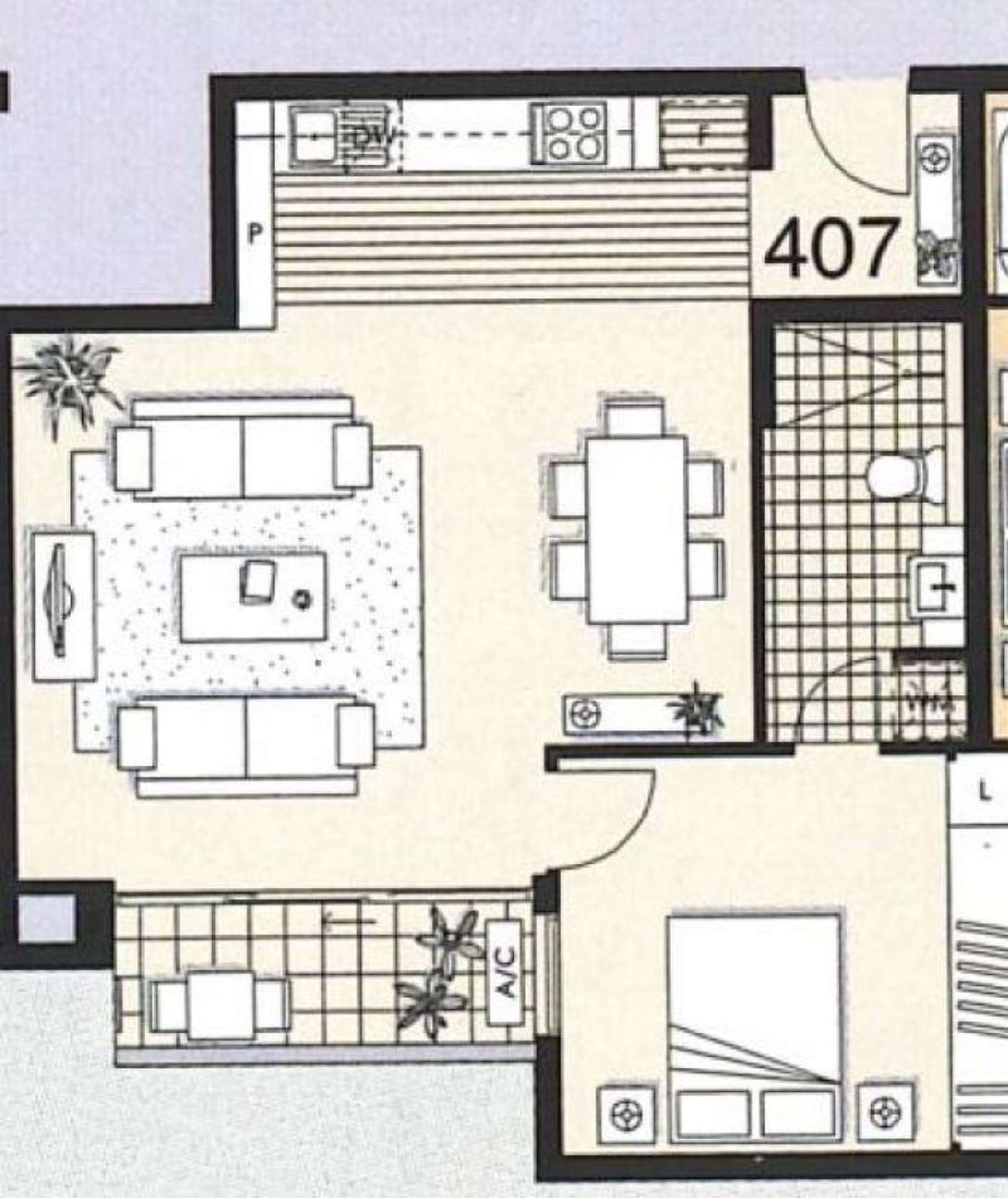 Floorplan of Homely apartment listing, 407/12 Yarra Street, South Yarra VIC 3141