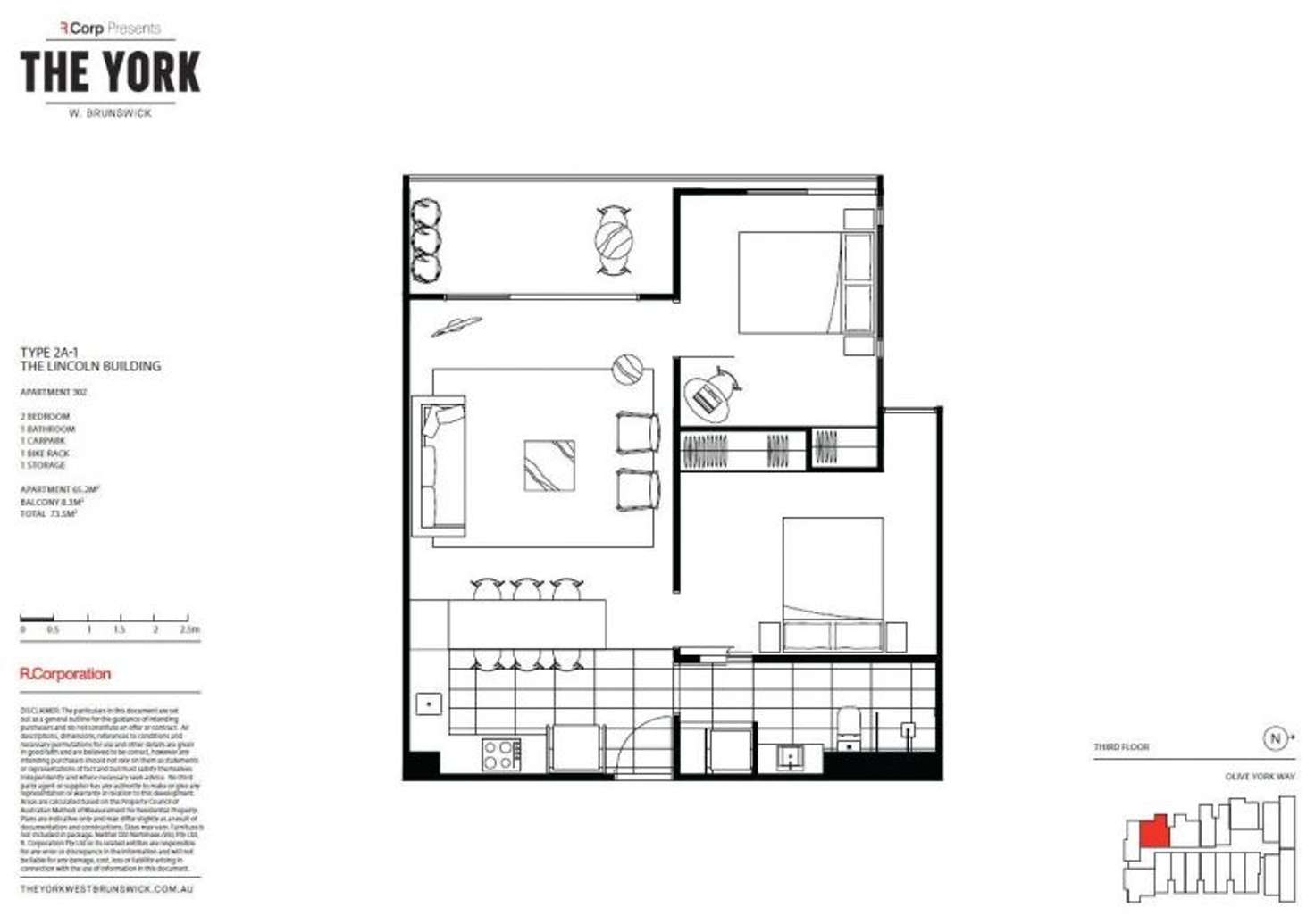 Floorplan of Homely apartment listing, 302/12 Olive York Way, Brunswick West VIC 3055