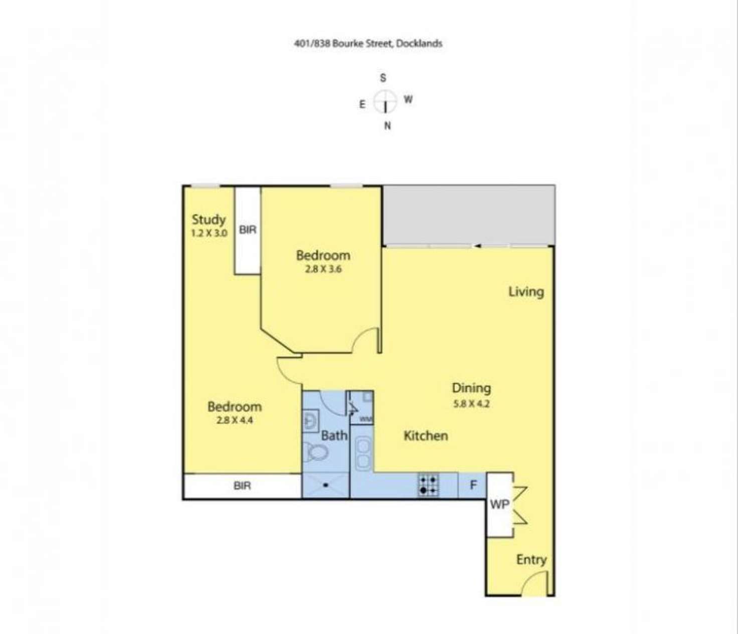 Floorplan of Homely apartment listing, 401/838 Bourke Street, Docklands VIC 3008