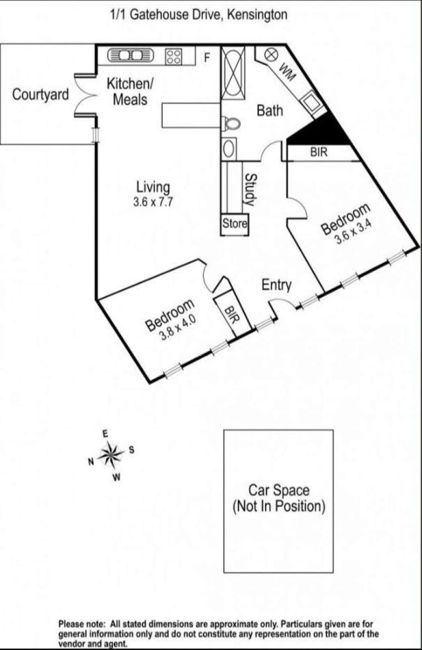 Floorplan of Homely apartment listing, 1/1 Gatehouse Drive, Kensington VIC 3031