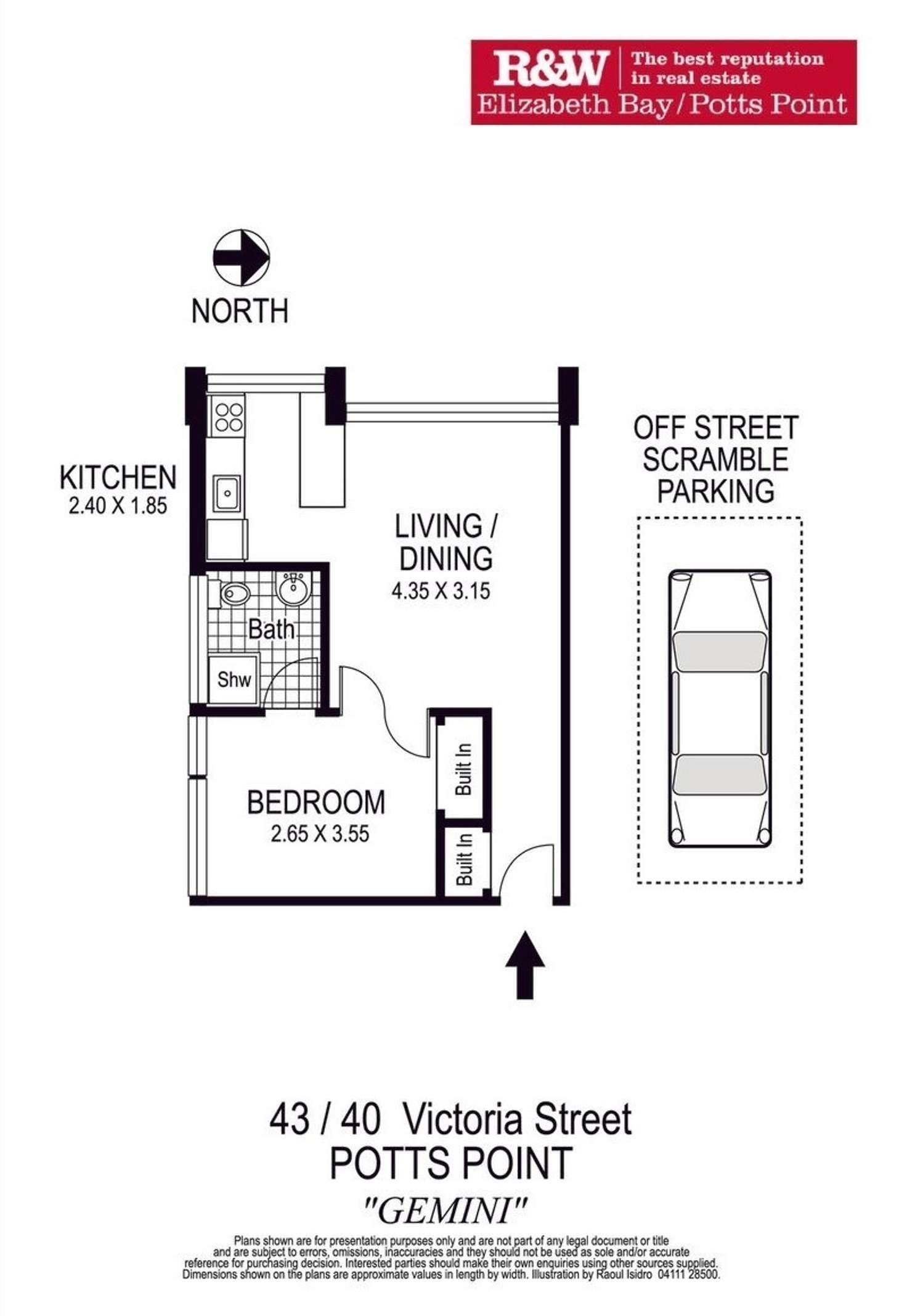 Floorplan of Homely apartment listing, 43/40 Victoria Street, Potts Point NSW 2011