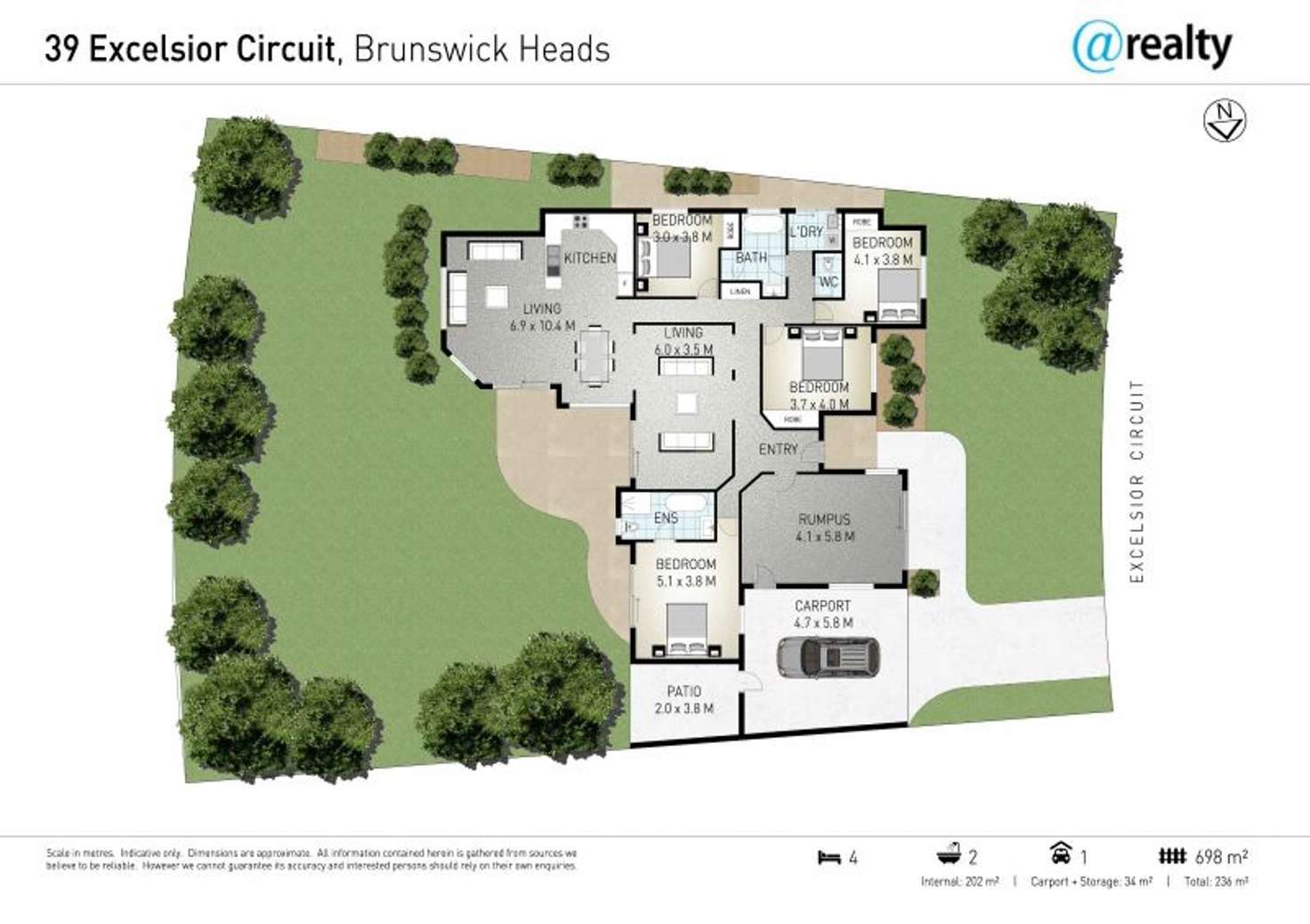 Floorplan of Homely house listing, 39 Excelsior Circuit, Brunswick Heads NSW 2483