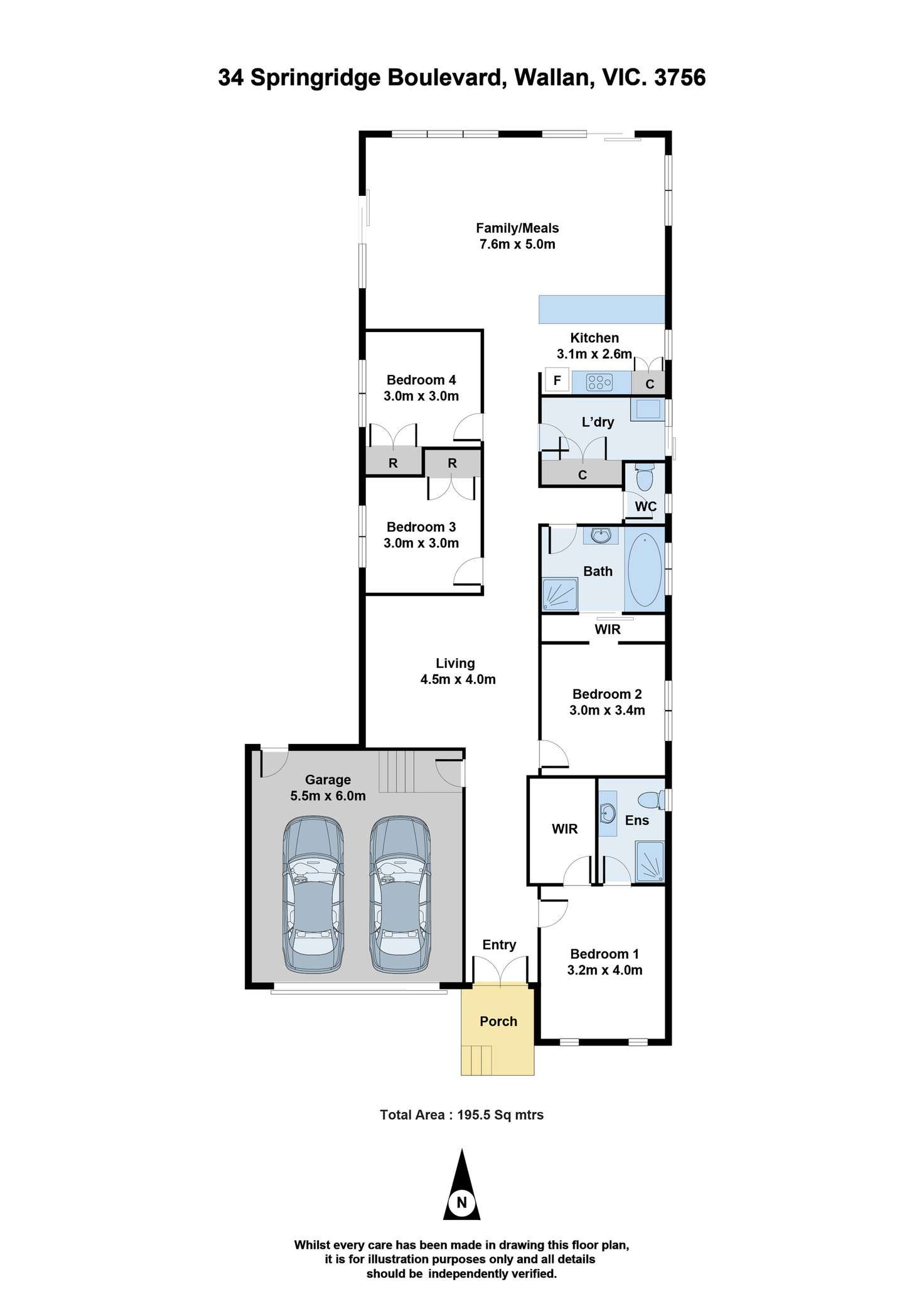 Floorplan of Homely house listing, 34 Springridge Boulevard, Wallan VIC 3756