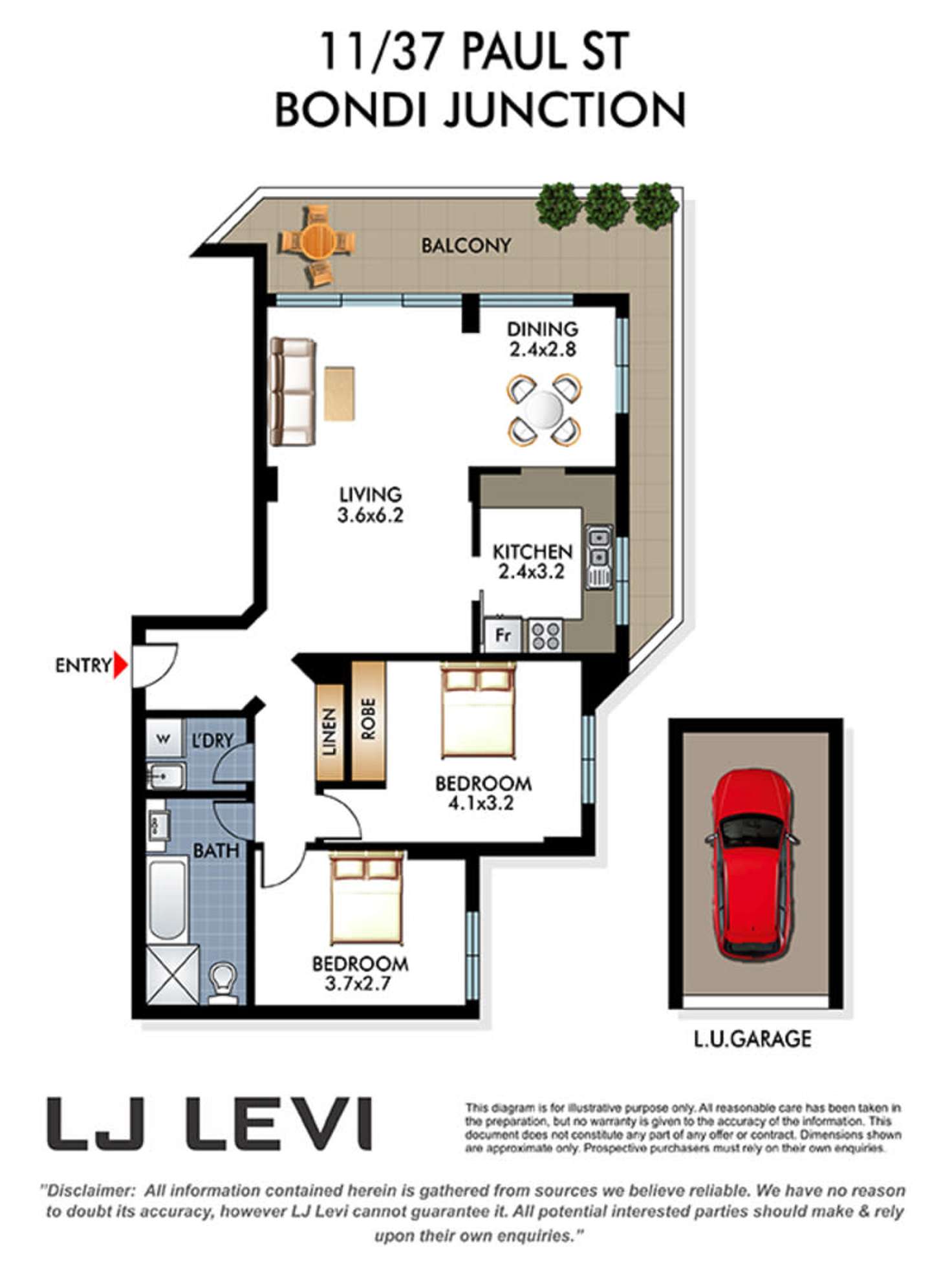 Floorplan of Homely apartment listing, 11/37 Paul Street, Bondi Junction NSW 2022