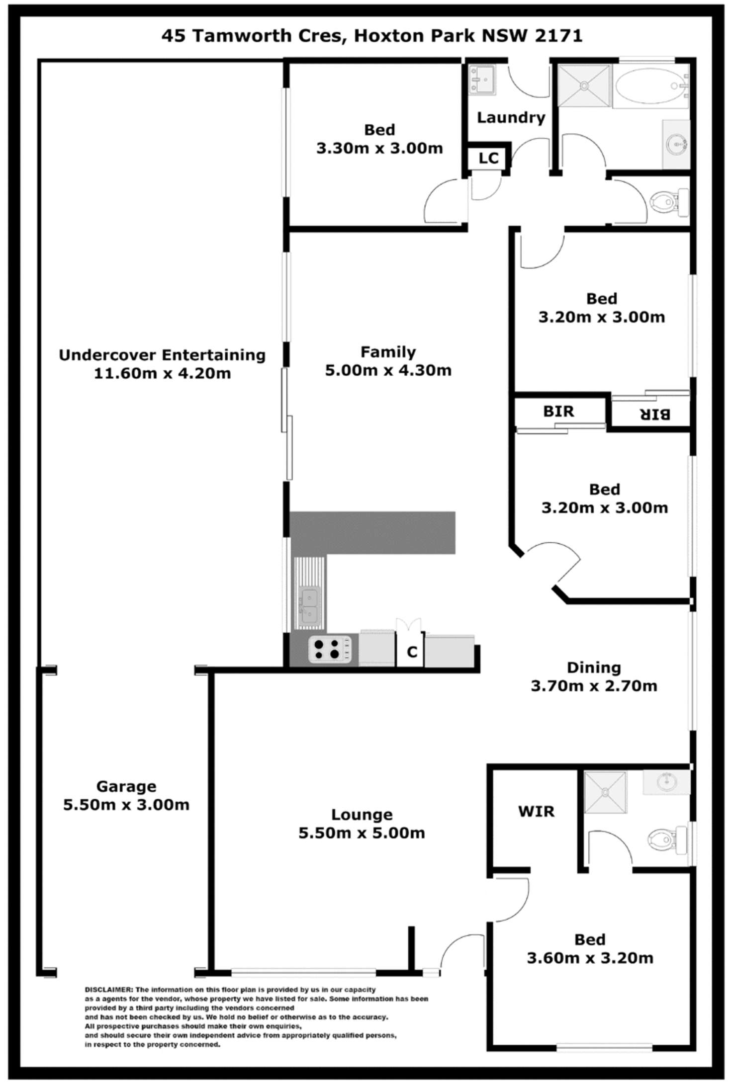 Floorplan of Homely house listing, 45 Tamworth Crescent, Hoxton Park NSW 2171