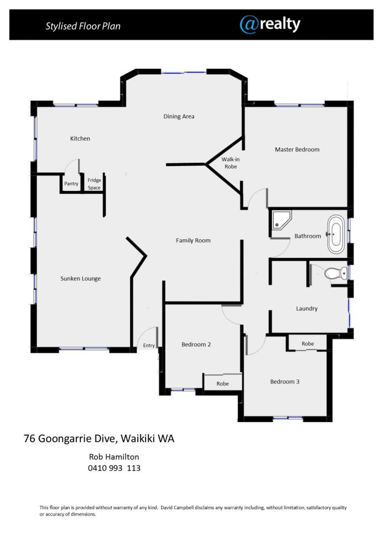 Floorplan of Homely house listing, 76 Goongarrie Drive, Waikiki WA 6169