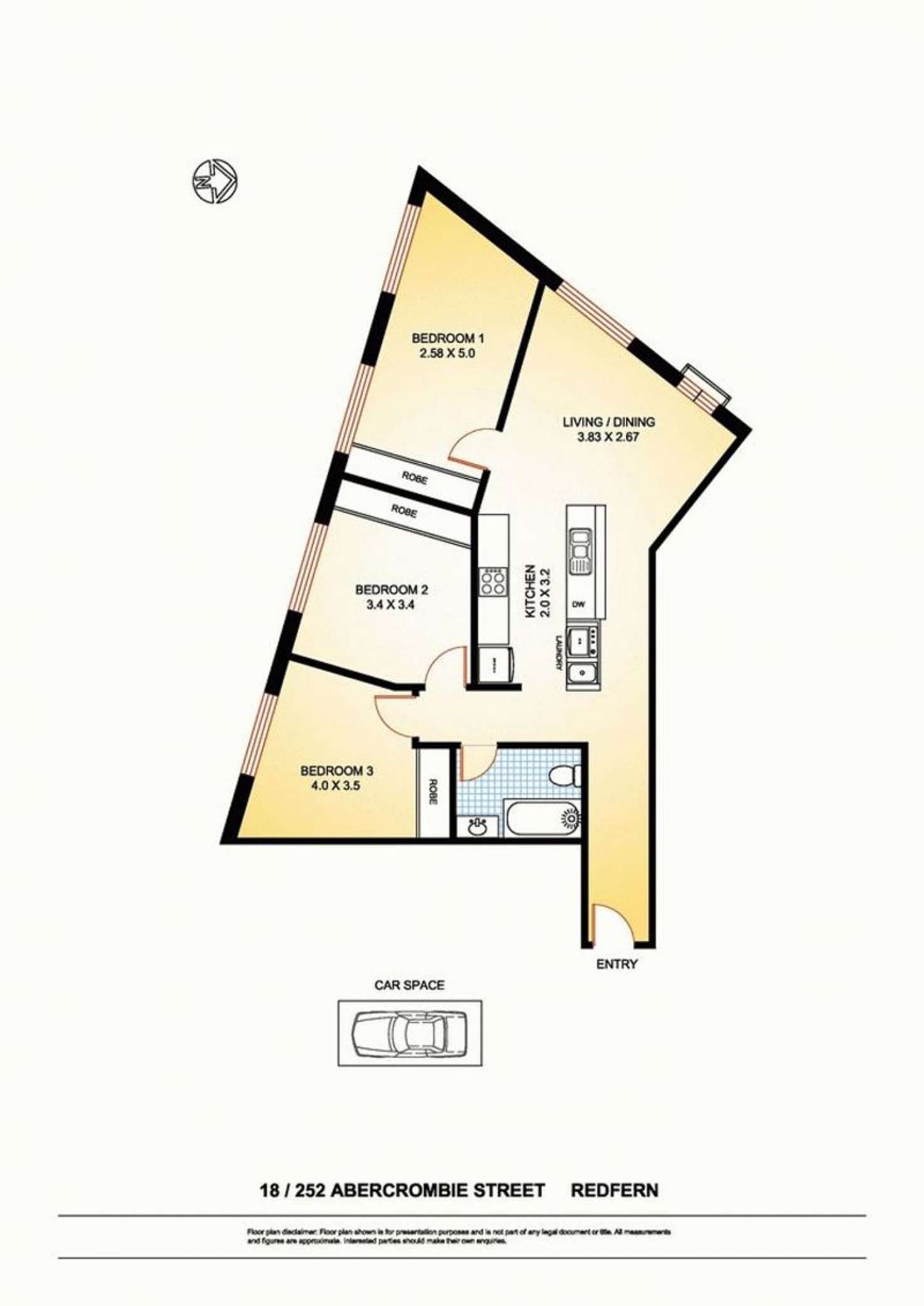 Floorplan of Homely apartment listing, 18/252 Abercrombie St, Redfern NSW 2016