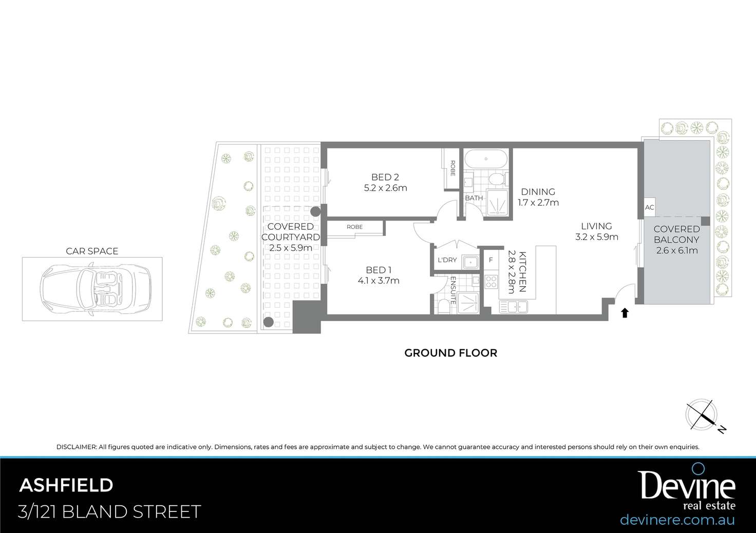 Floorplan of Homely apartment listing, 3/121-125 Bland Street, Ashfield NSW 2131