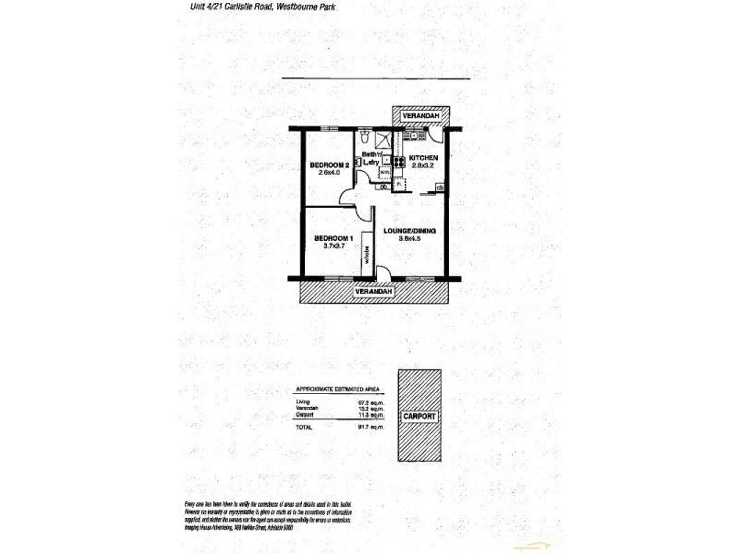 Floorplan of Homely unit listing, 4/21 Carlisle Road, Westbourne Park SA 5041