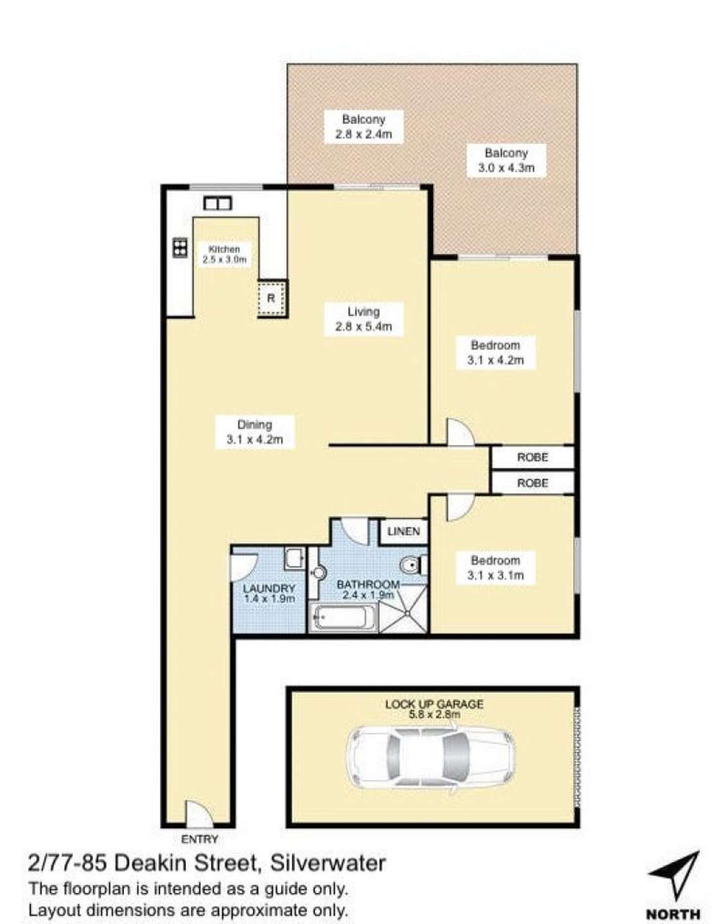 Floorplan of Homely apartment listing, 2/77-85 Deakin Street, Silverwater NSW 2128