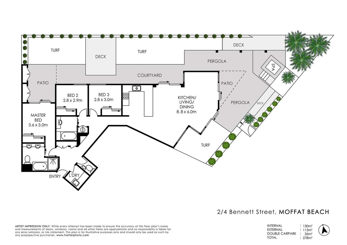 Floorplan of Homely apartment listing, 2/4 Bennett Street, Moffat Beach QLD 4551