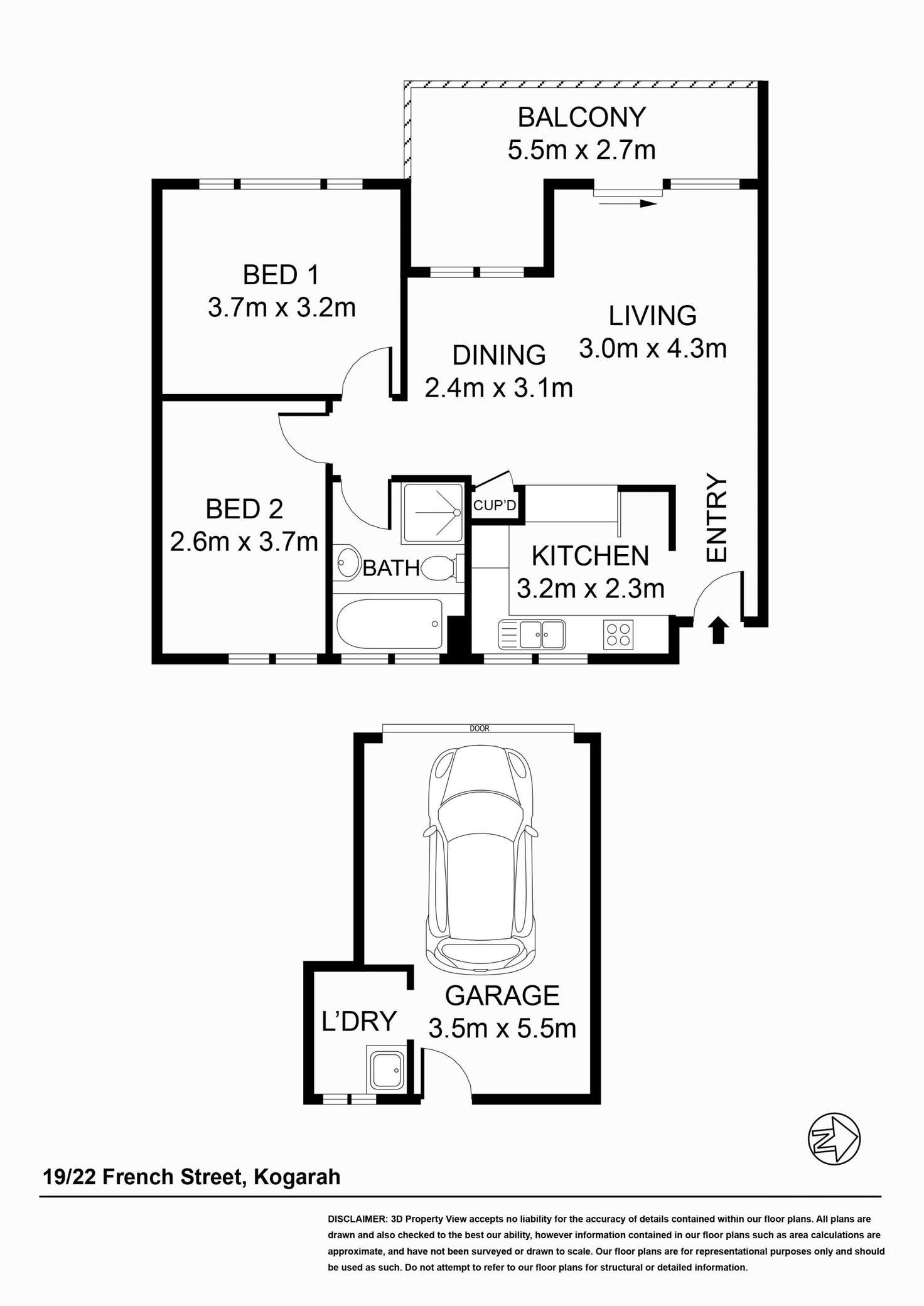 Floorplan of Homely apartment listing, 19/22 French Street, Kogarah NSW 2217