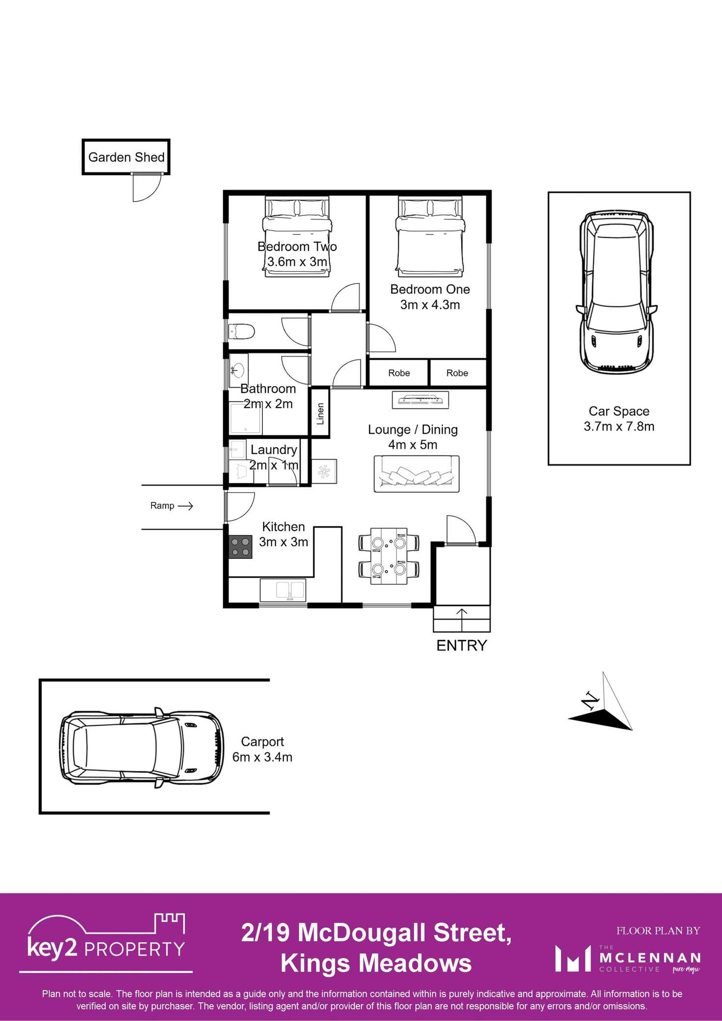 Floorplan of Homely unit listing, 2/19 McDougall Street, Kings Meadows TAS 7249