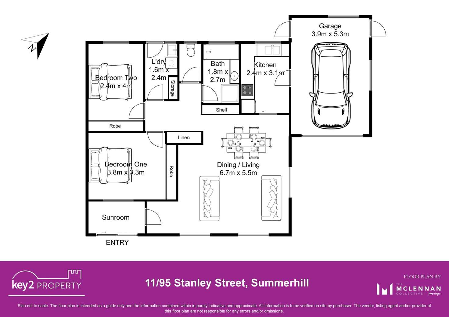 Floorplan of Homely unit listing, 11/95 Stanley Street, Summerhill TAS 7250