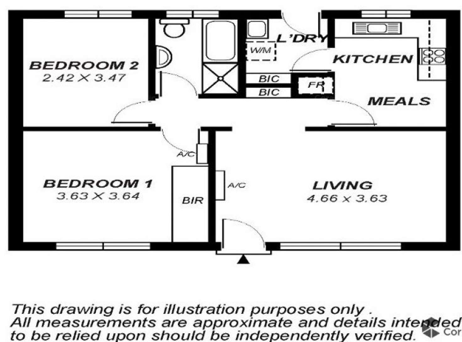 Floorplan of Homely unit listing, 3/23 Gray Street, Black Forest SA 5035