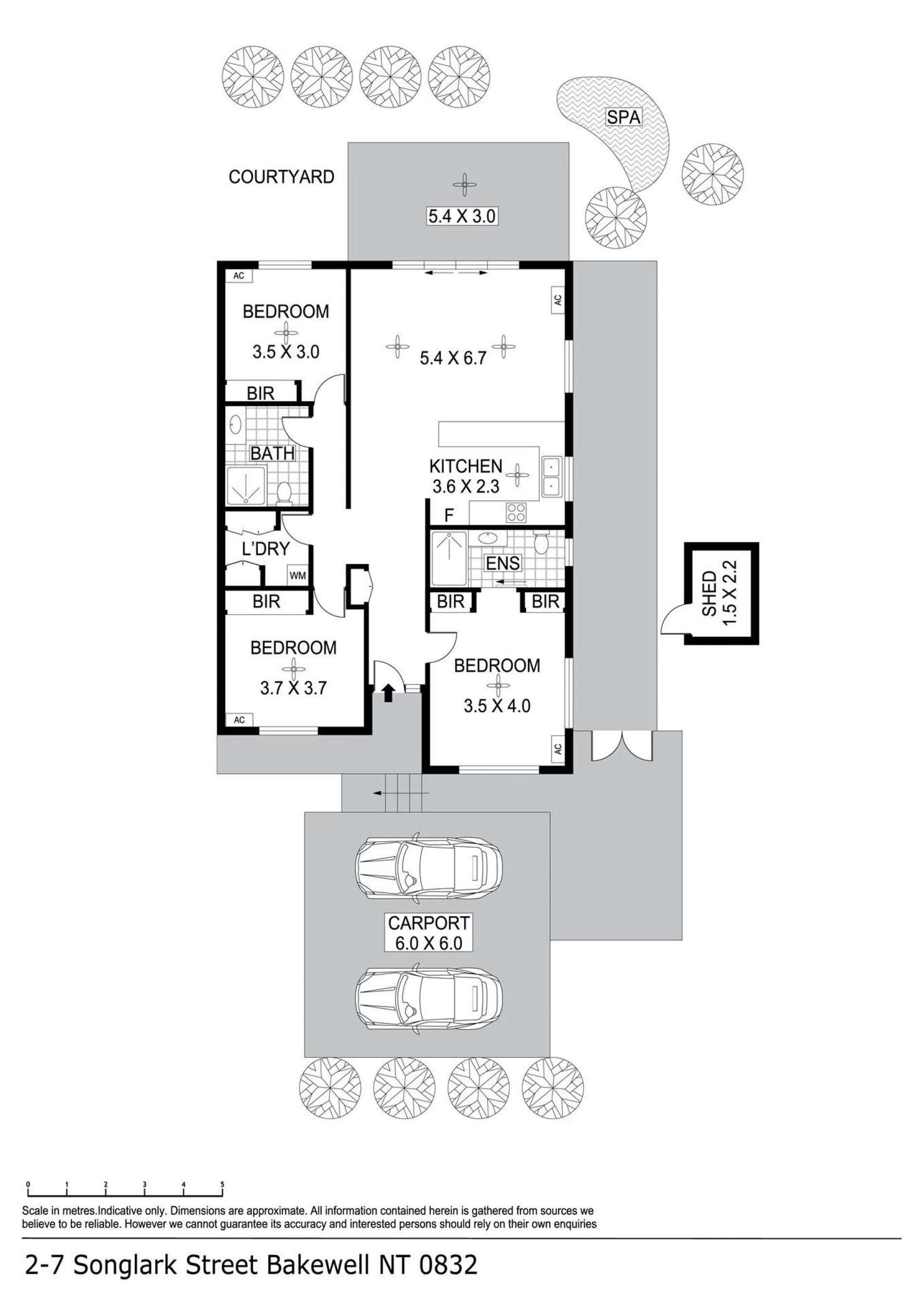 Floorplan of Homely semiDetached listing, 2/7 Songlark Street, Bakewell NT 832