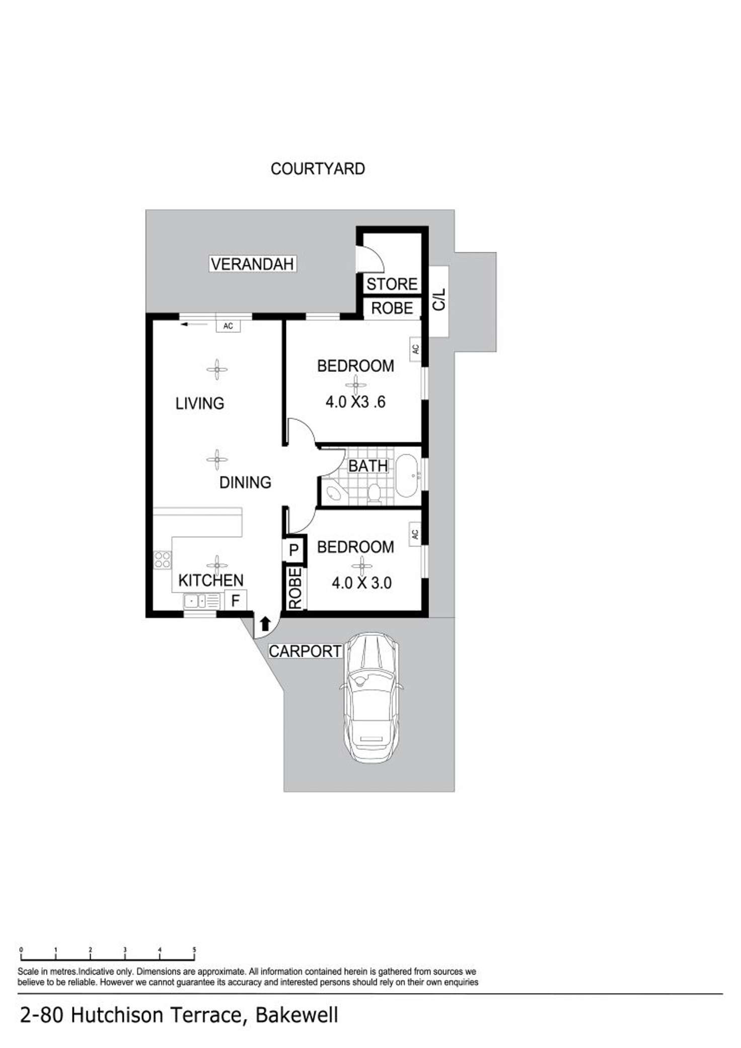 Floorplan of Homely unit listing, 2/80 Hutchison Terrace, Bakewell NT 832