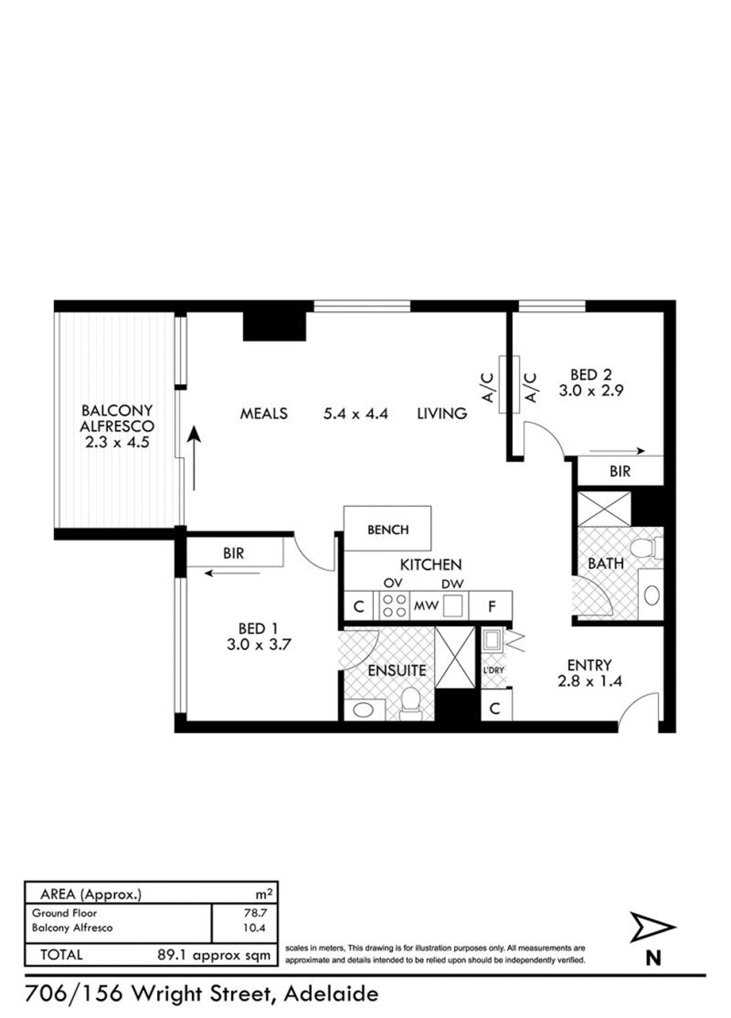 Floorplan of Homely apartment listing, 706/156 Wright Street, Adelaide SA 5000