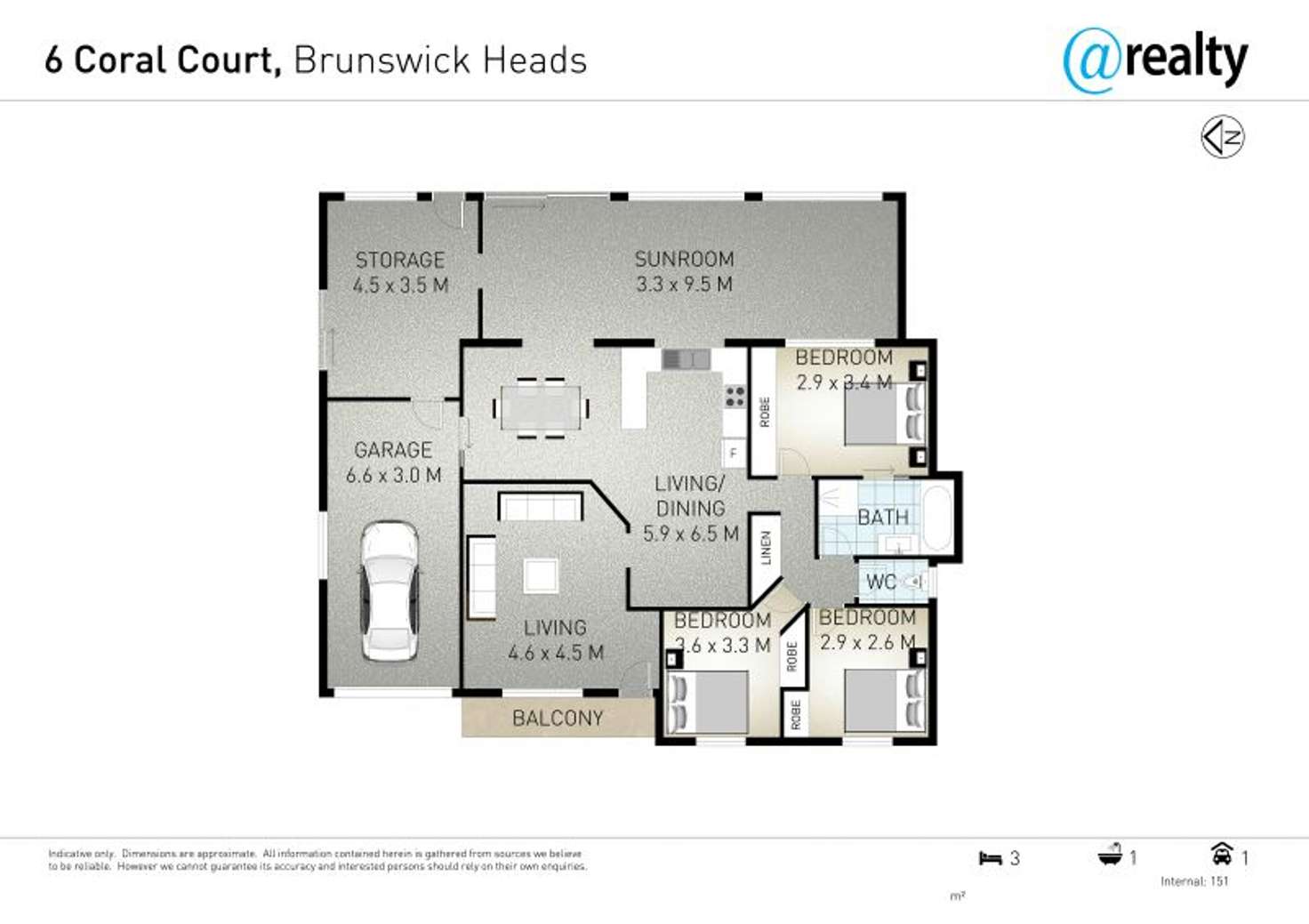 Floorplan of Homely house listing, 6 Coral Court, Brunswick Heads NSW 2483