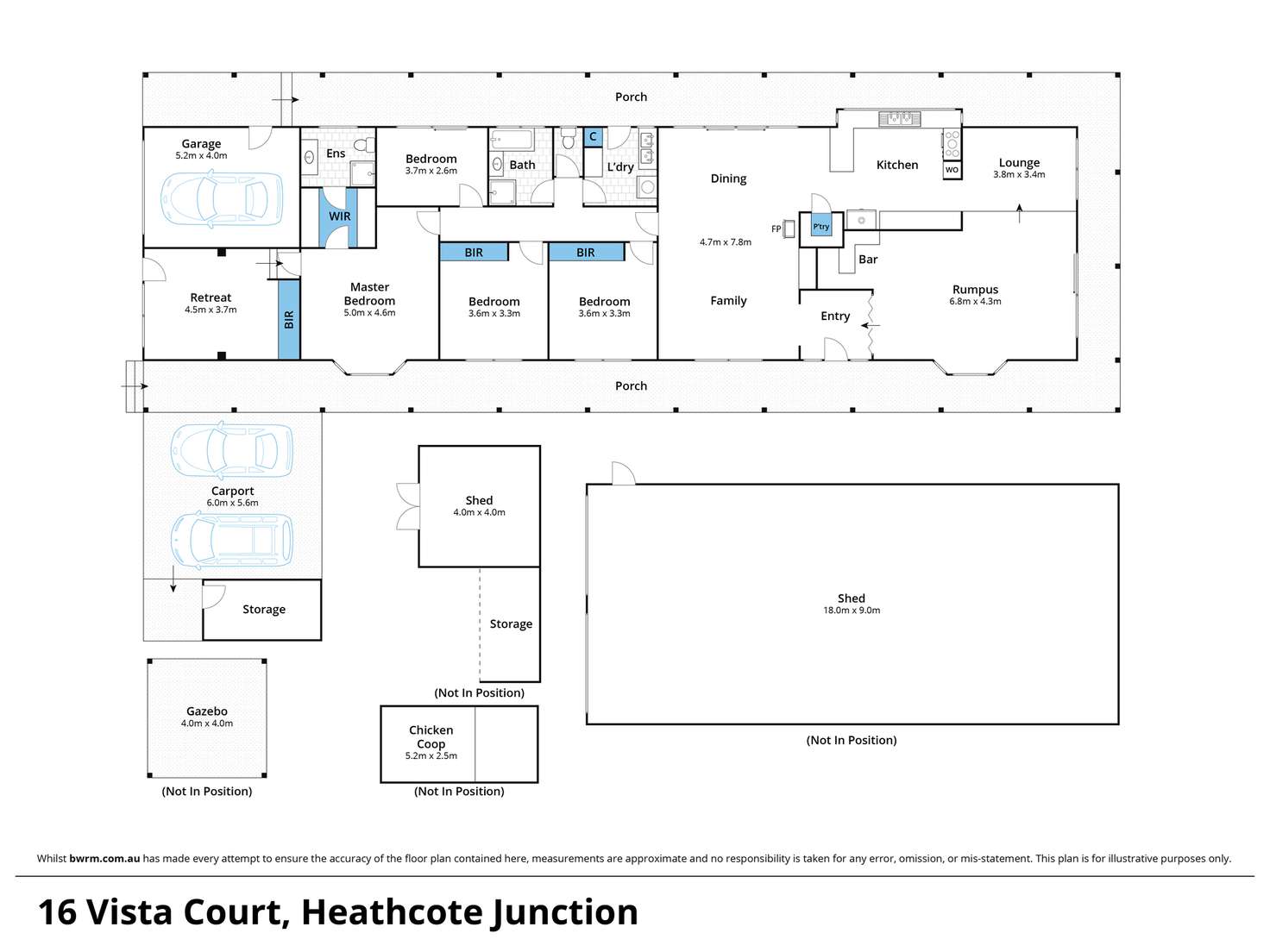 Floorplan of Homely house listing, 16 Vista Court, Heathcote Junction VIC 3758