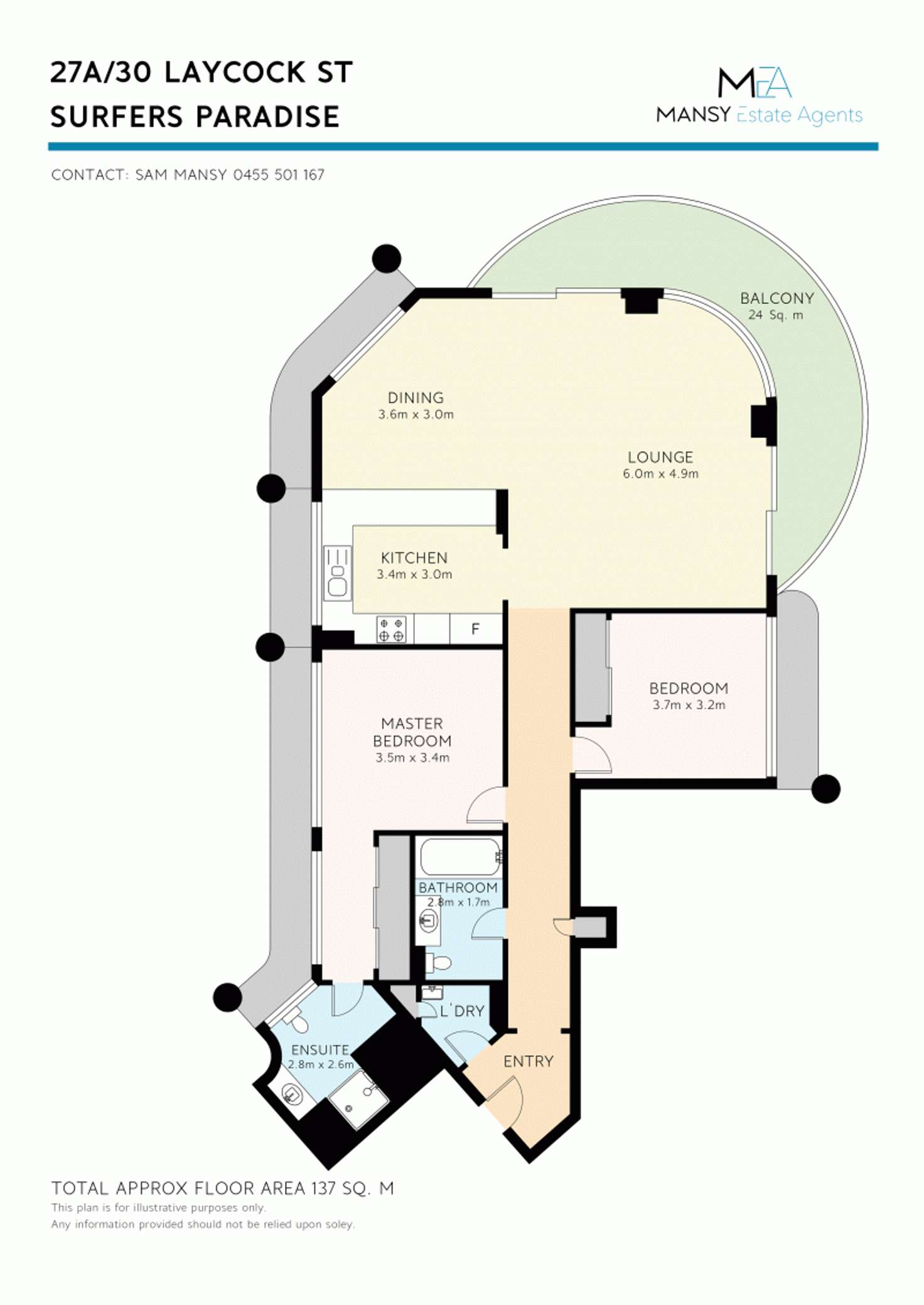 Floorplan of Homely apartment listing, 27a/30 Laycock Street, Surfers Paradise QLD 4217